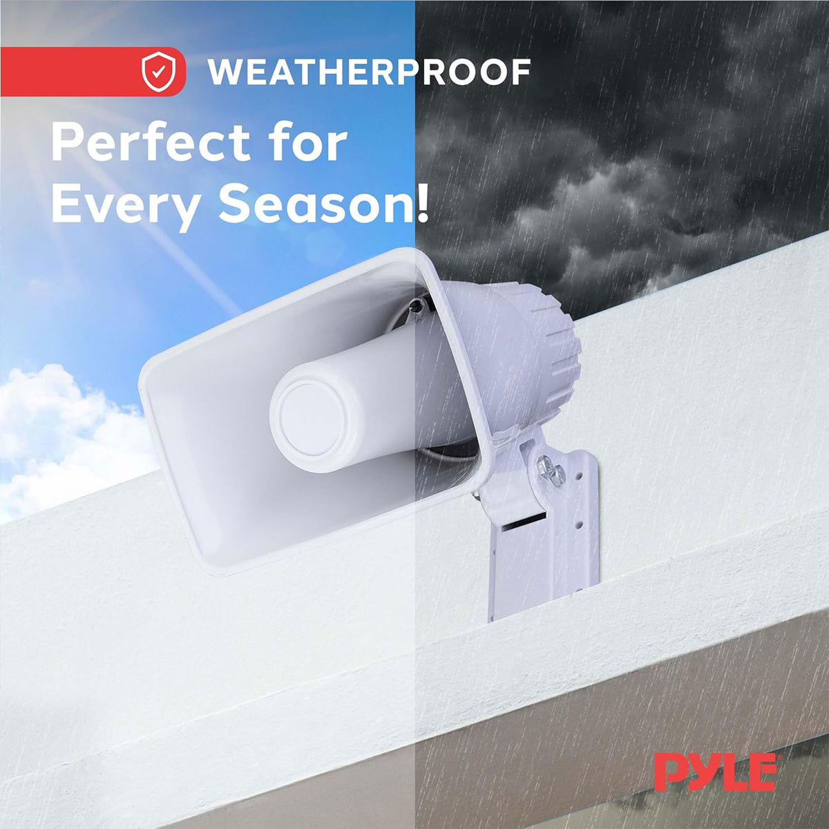 Pyle PHSP5 8" 65W 8-Ohm Indoor & Outdoor PA Horn Speaker 65 Watts, White