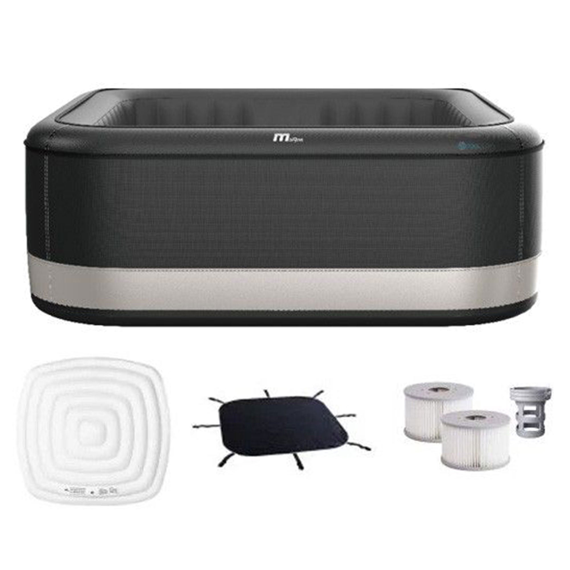 MSpa Square Inflatable Bubble Spa, 6 Person Hot Tub with Energy Efficient Cover - VMInnovations