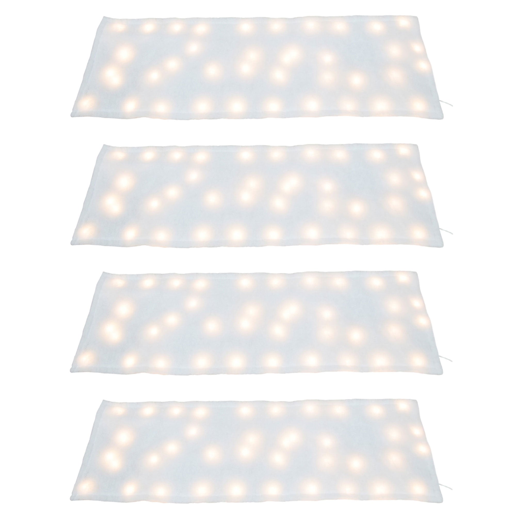 ProductWorks 4 Pack Pre-Lit Snow Cover Blanket Holiday Decoration, 60" x 15" - VMInnovations