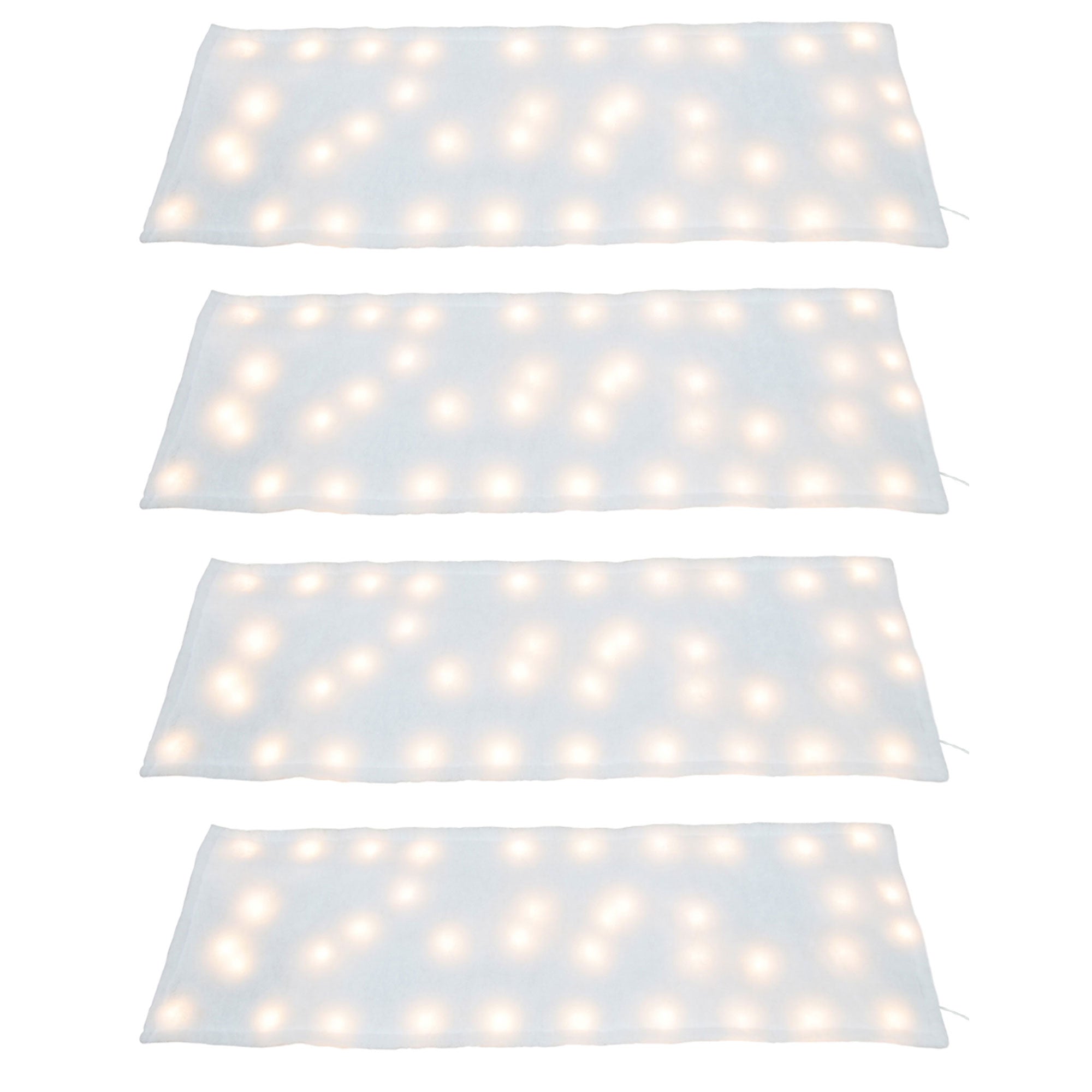 ProductWorks 4 Pack Pre-Lit Snow Cover Blanket Holiday Decoration, 48" x 15" - VMInnovations