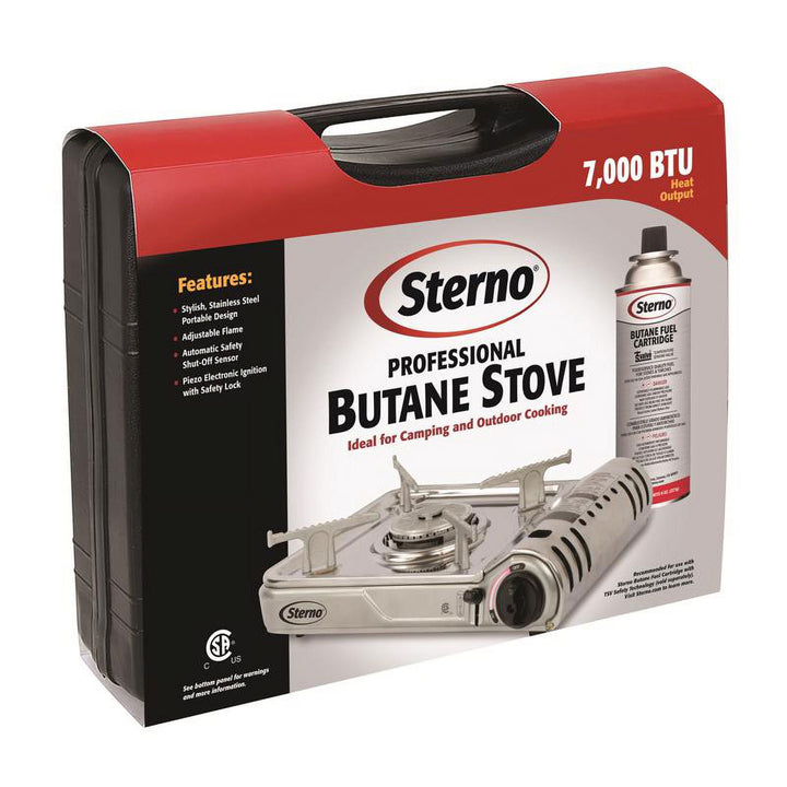 Sterno Portable Butane Stove, 7,000 BTU w/ Travel Case, Camping & Emergency Use - VMInnovations