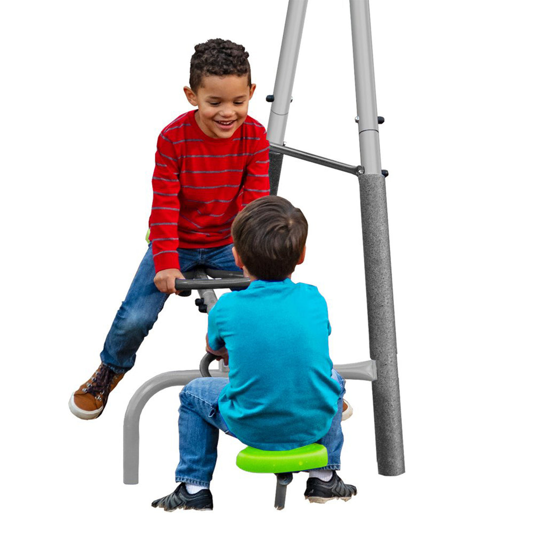 XDP Recreation Swingin' Free Playground Set with Water Slide, Super Disc Swing - VMInnovations