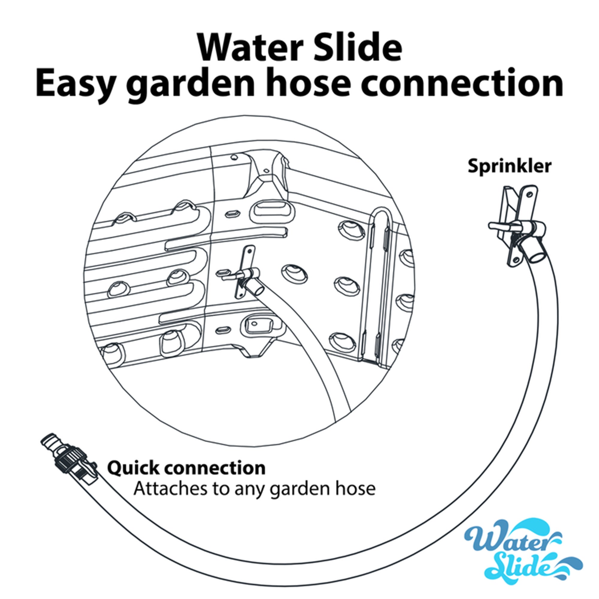XDP Recreation 6ft Water Slide Plus, Built In Adjustable Sprinkler (Open Box) - VMInnovations