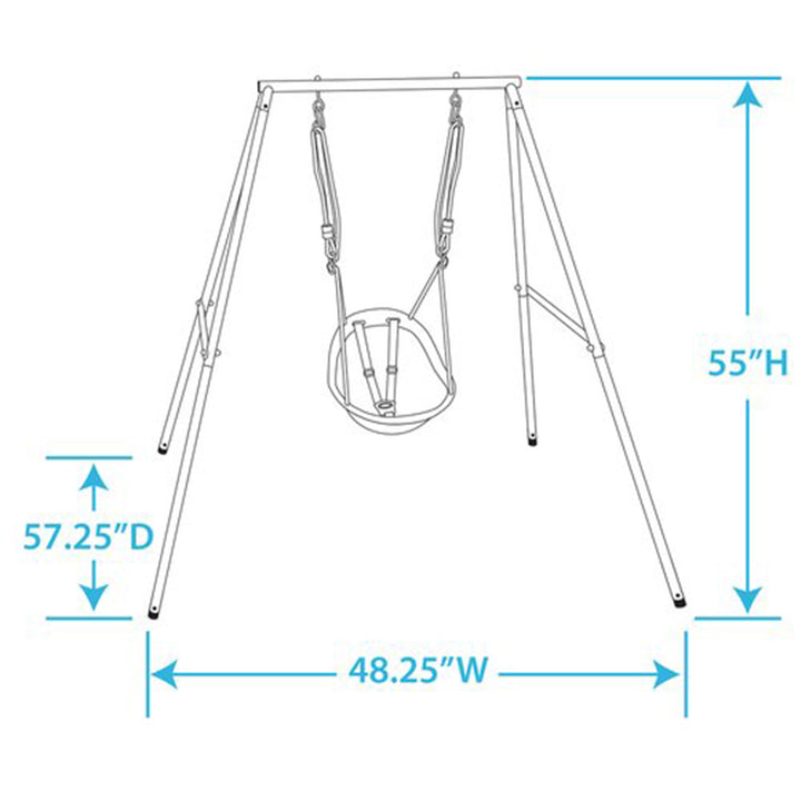 XDP Recreation Sweeng Child Swing with Frame, Portable Backyard Play Set, Aqua - VMInnovations