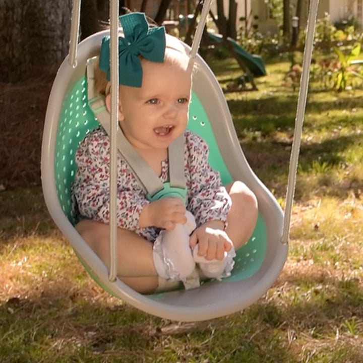 XDP Recreation Sweeng Child Swing with Frame, Portable Backyard Play Set, Aqua - VMInnovations