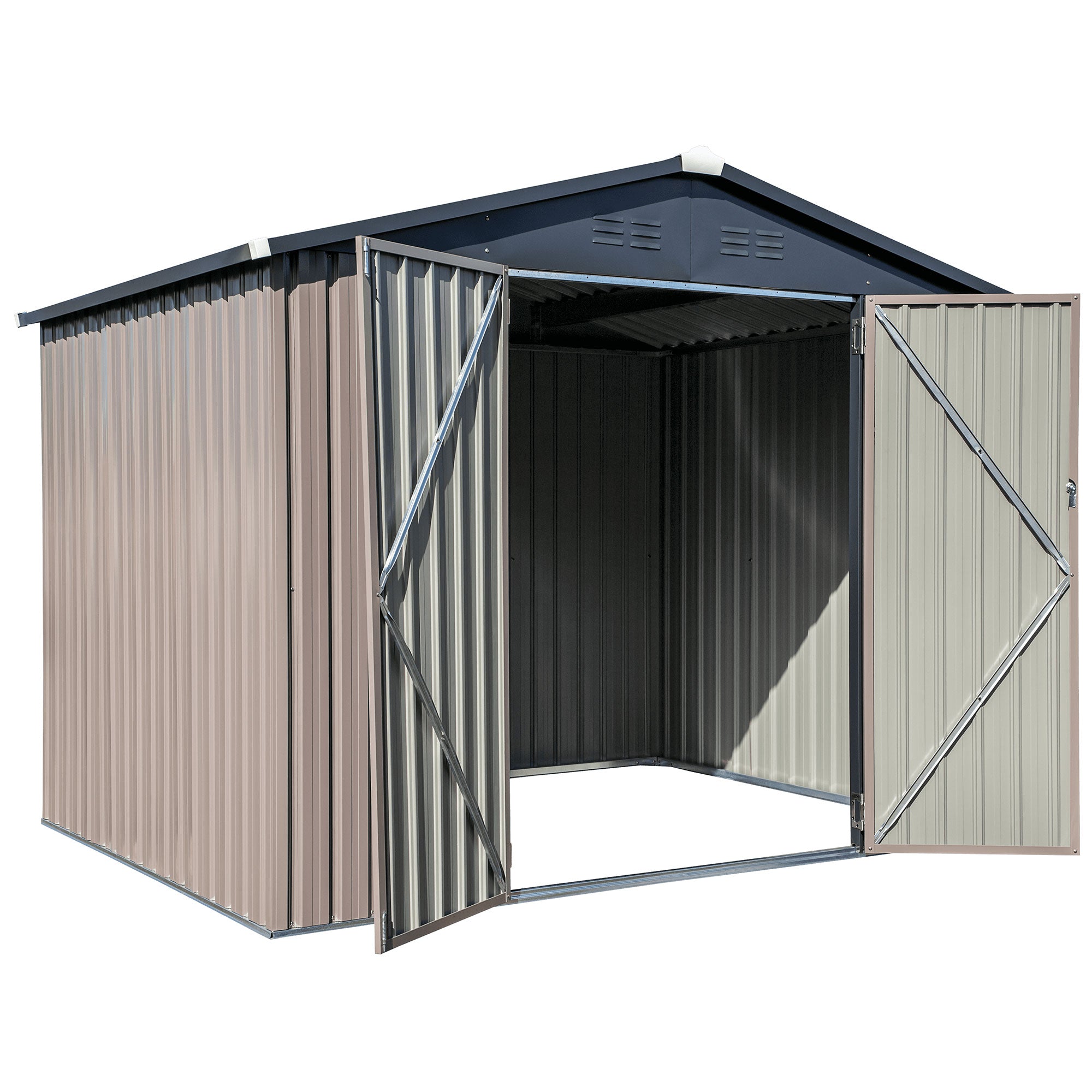 COVER-IT Metal Lockable Storage Shed for Outdoor or Backyard Storage, 8' x 6' - VMInnovations
