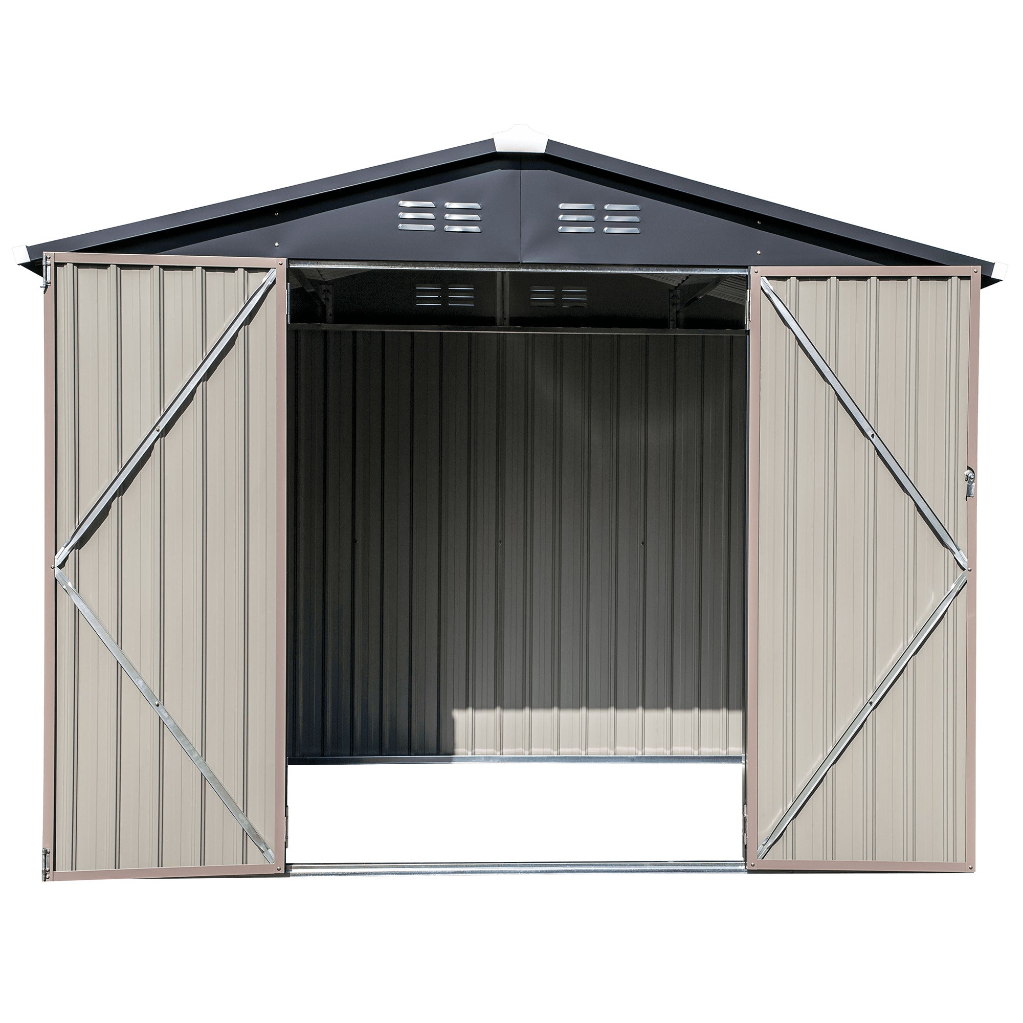 COVER-IT Metal Lockable Storage Shed for Outdoor or Backyard Storage, 8' x 6' - VMInnovations