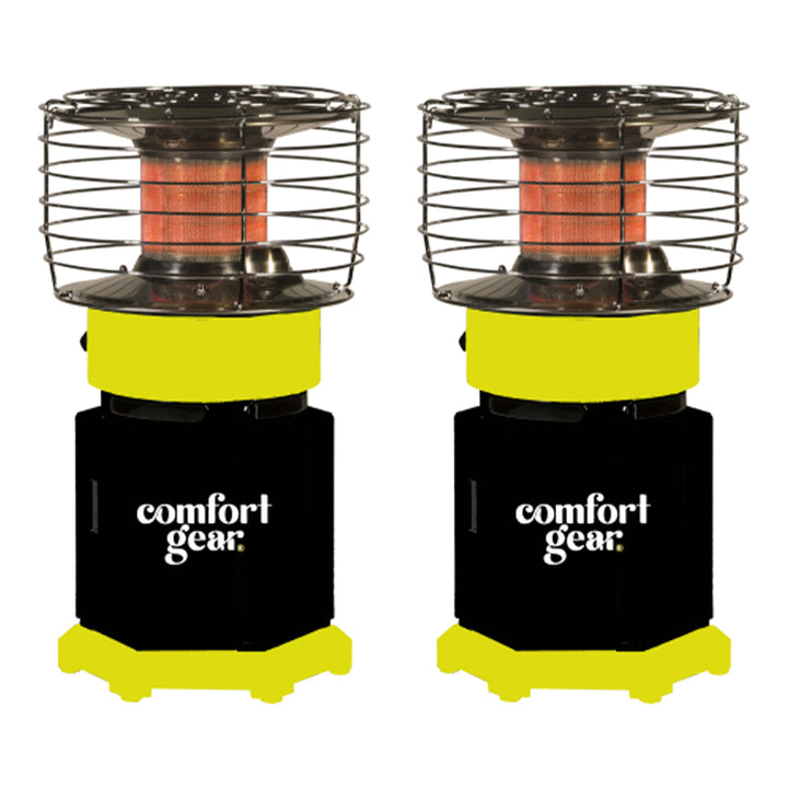 Comfort Gear 2 Pack 360 Degree Propane Heater, 7500 to 10000 BTU, Black/Yellow