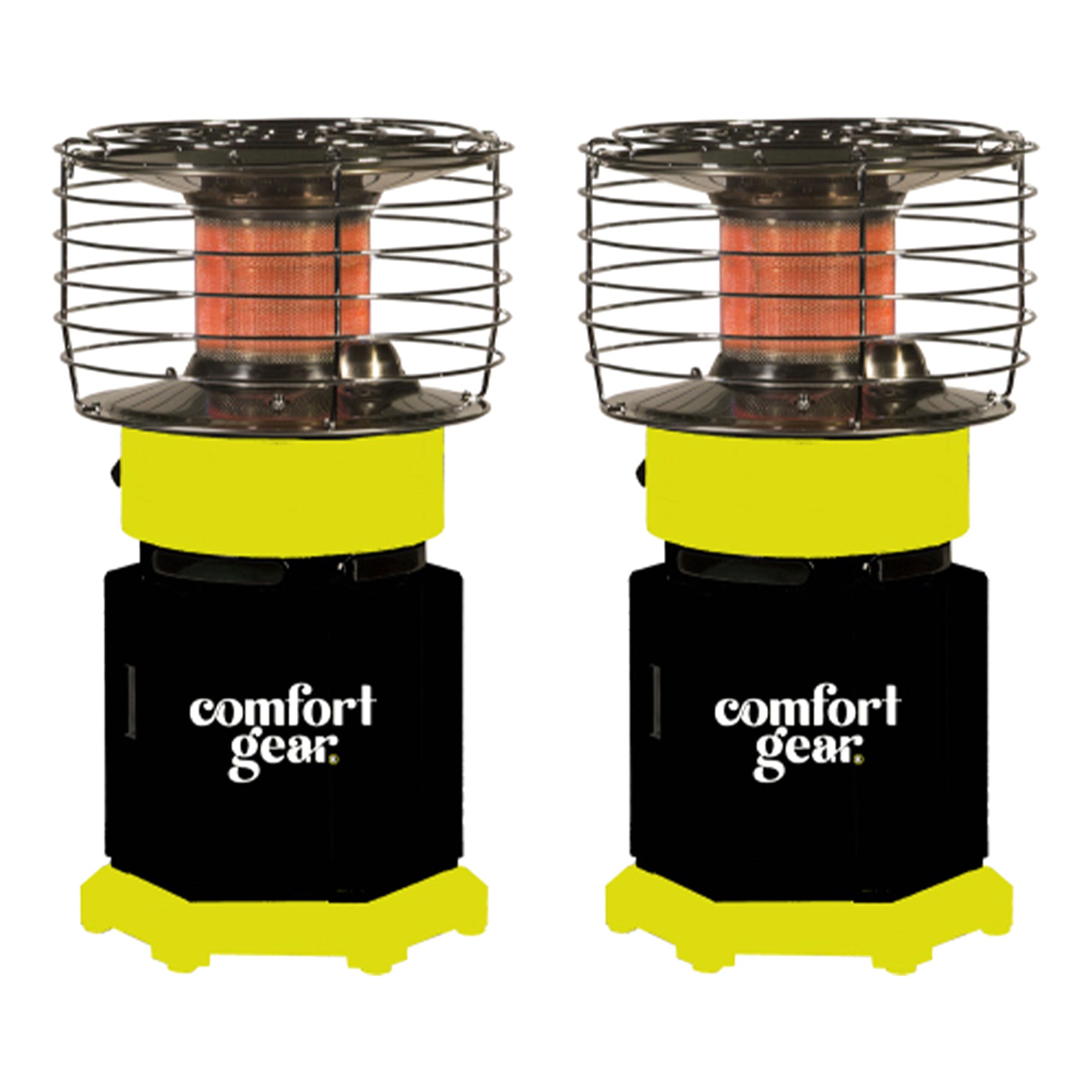 Comfort Gear 2 Pack 360 Degree Propane Heater, 7500 to 10000 BTU, Black/Yellow - VMInnovations