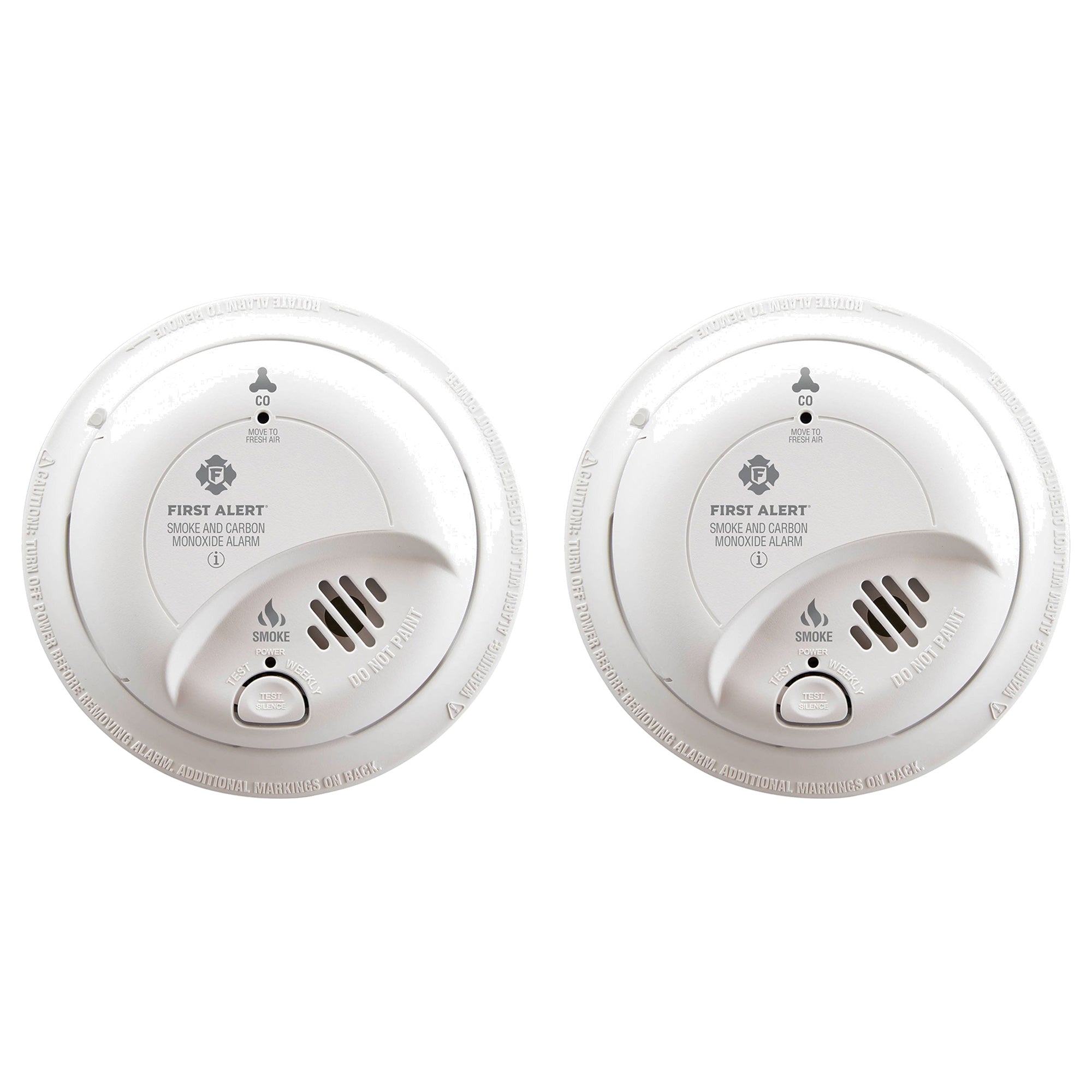 First Alert 2 Pack Smoke and Carbon Monoxide Alarm Detector with 9 Volt Battery
