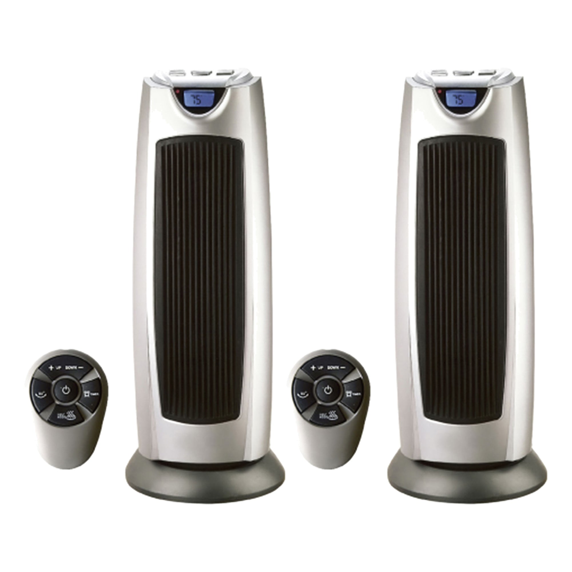 Geneva Industrial 2 Pack Ceramic Oscillating Tower Heater, 2 Setting with Remote - VMInnovations