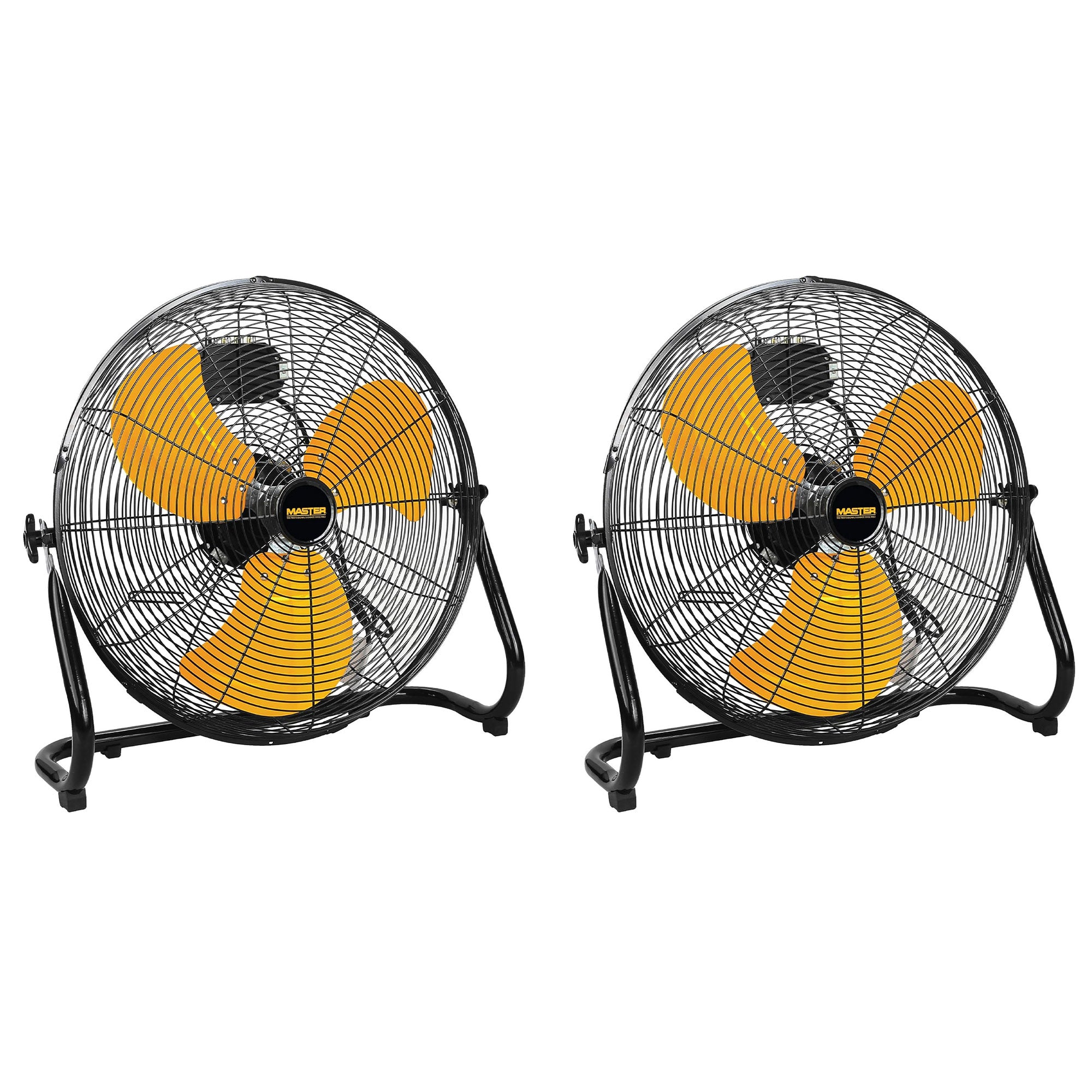 Master 2 Pack High Velocity Portable Industrial Metal Floor Fan, 20 Inch, Yellow - VMInnovations