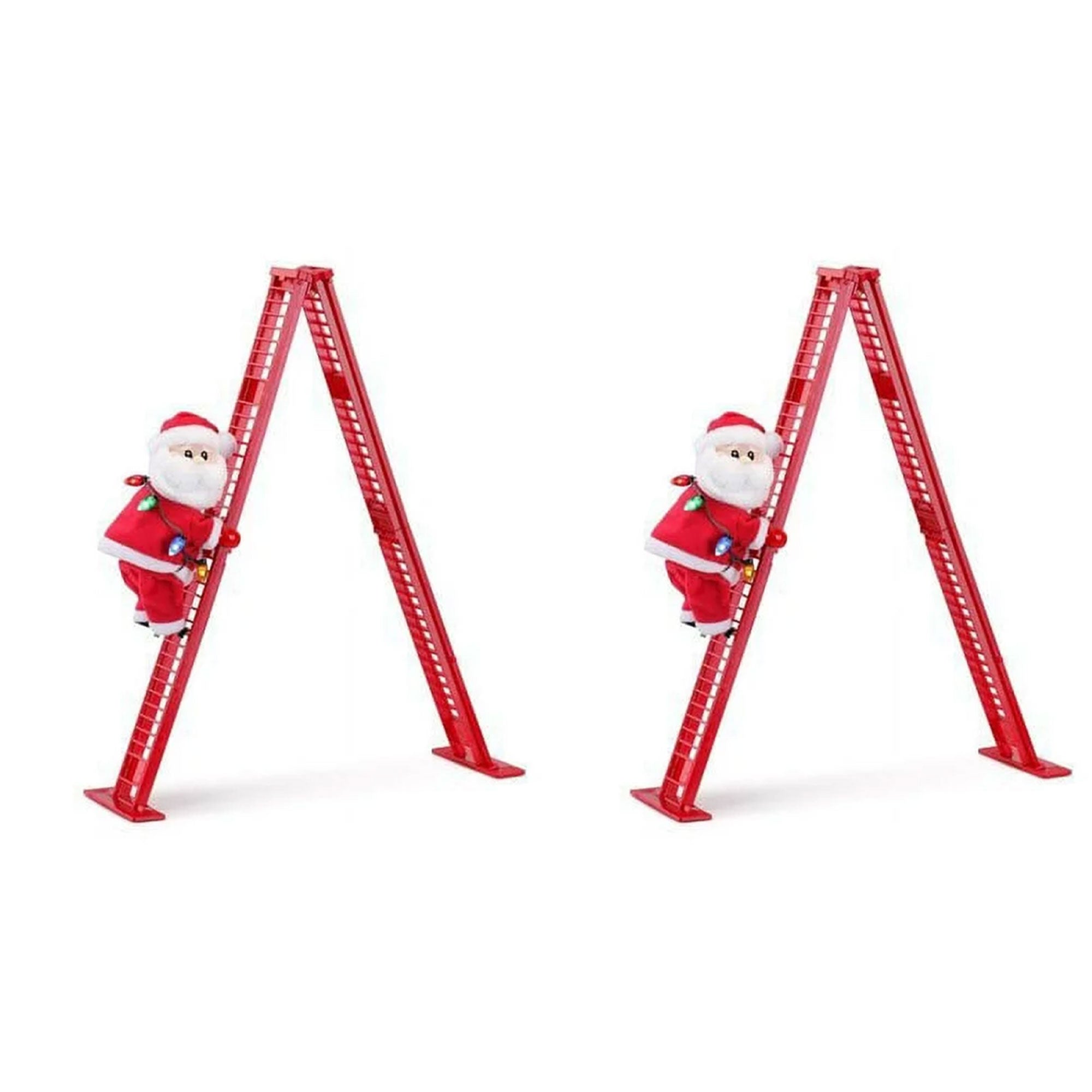 Mr. Christmas 2 Pack Animated Musical Climbing Santa Christmas Decoration, 17" - VMInnovations