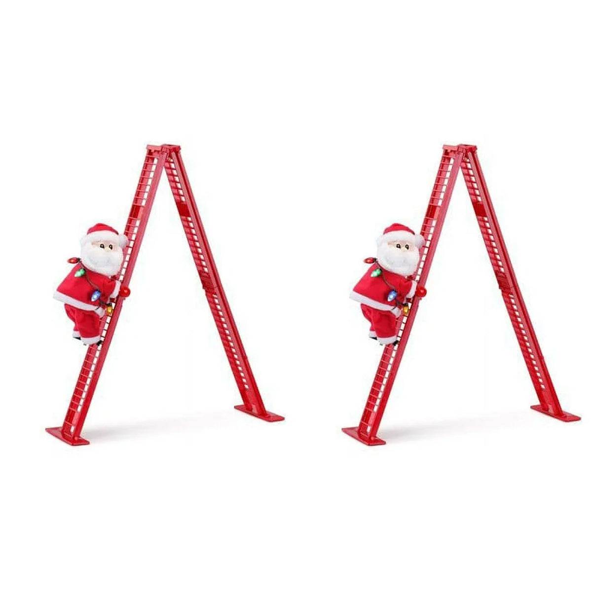 Mr. Christmas 2 Pack Animated Musical Climbing Santa Christmas Decoration, 17"