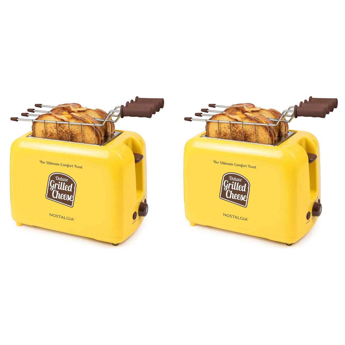 Nostalgia 2 Pack Deluxe 2-Slice Easy Clean Countertop Bread & Bagel Toaster