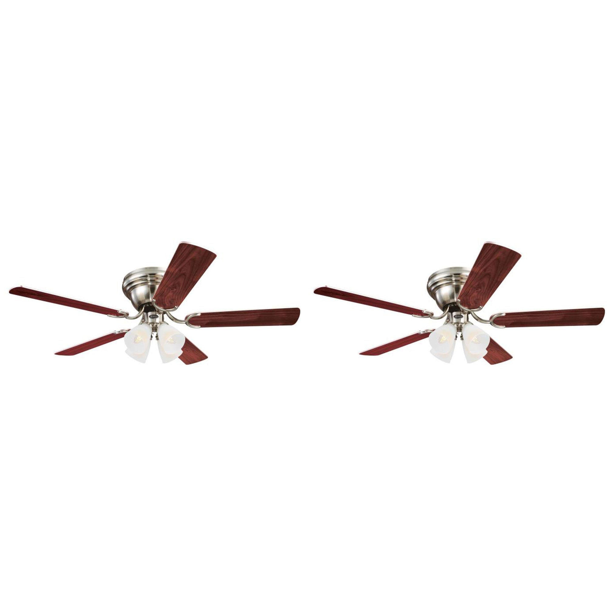 Westinghouse 2 Pack Contempra IV 52" Indoor Ceiling Fan w/ Light, Brushed Nickel - VMInnovations