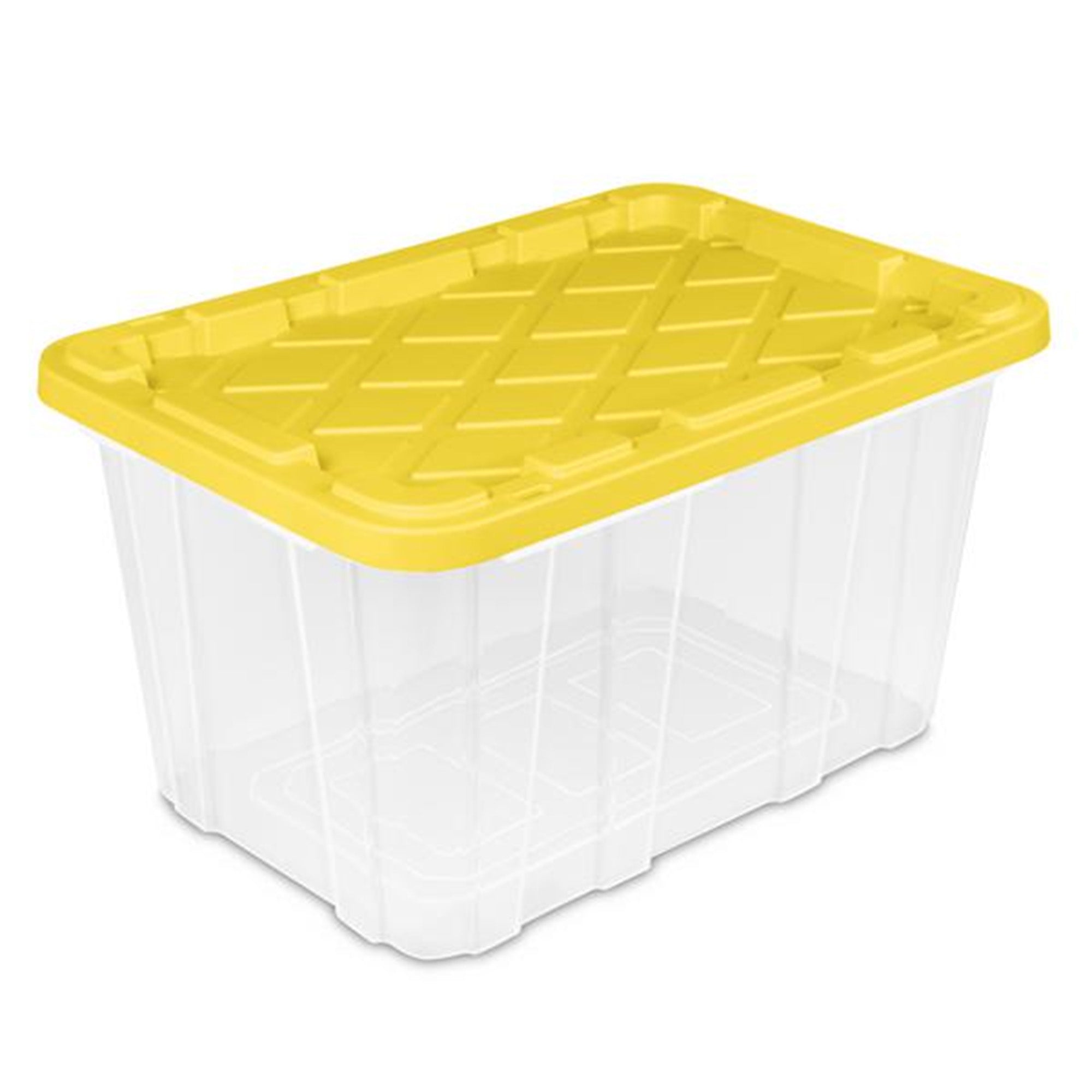 Sterilite Industrial Storage Box with Carrying Handles, 27 Gal, Yellow, 16 Pack
