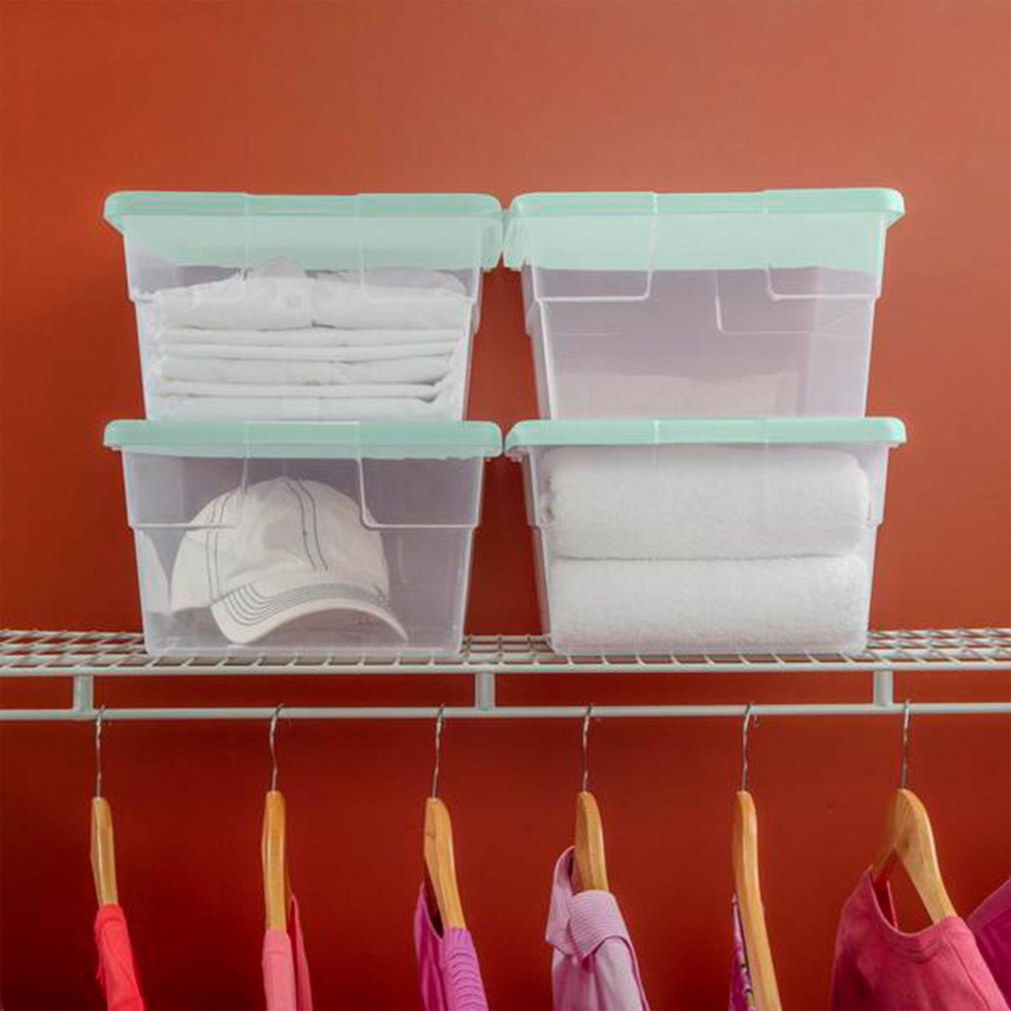 Sterilite 24 Pack 16 Quart Stacking Storage Box Container Tub with Lid, Clear - VMInnovations