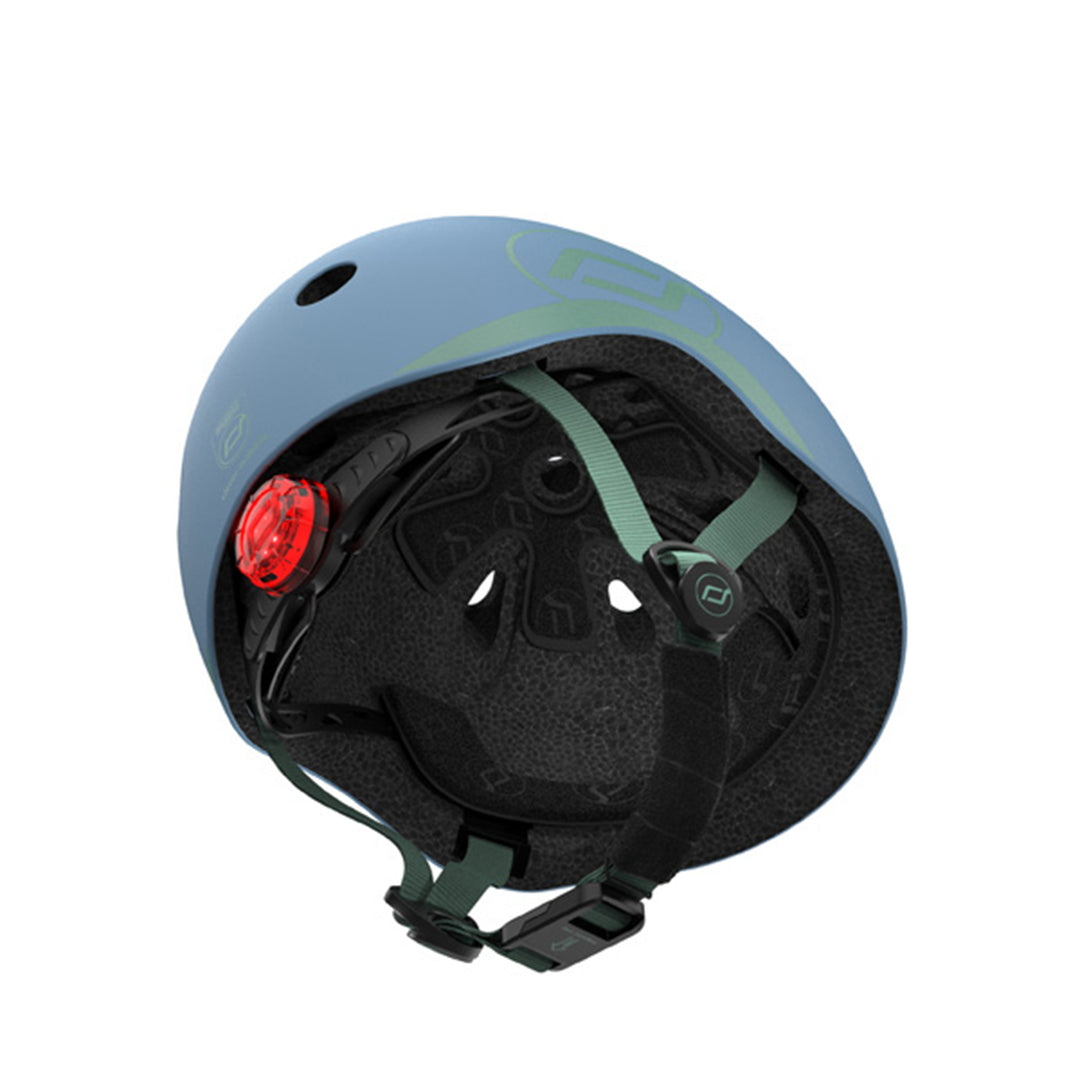 Scoot & Ride Toddler Kids Bike and Scooter Helmet with LED Light, XXS, Steel