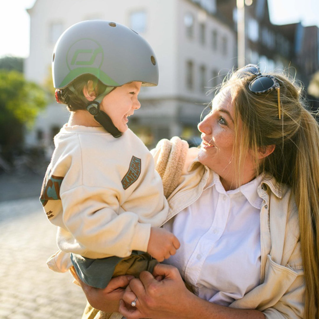 Scoot & Ride Toddler Kids Bike and Scooter Helmet with LED Light, XXS, Steel