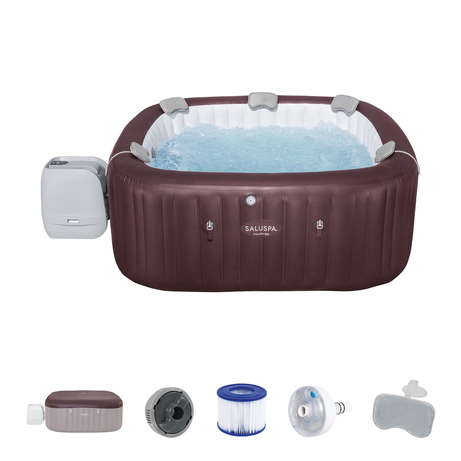 Bestway SaluSpa Maldives 5-7 Person Energy-Efficient HydroJet Inflatable Hot Tub - VMInnovations