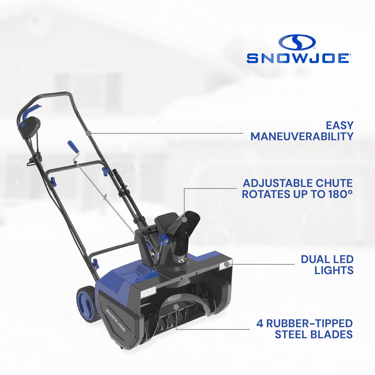 Snow Joe Electric Snow Blower, 22", Dual LED Lights, Cover Included, SJ627E-CVR