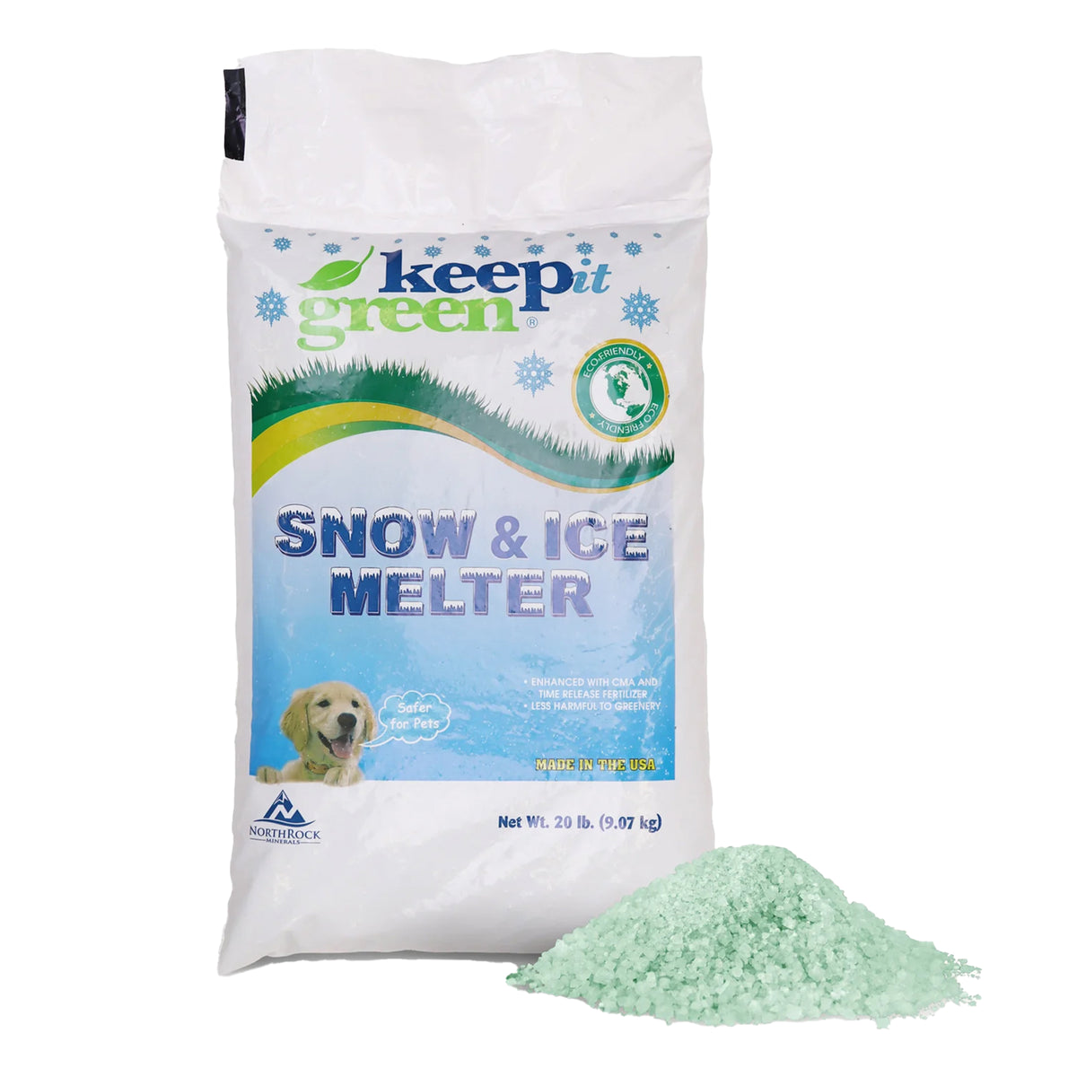 Snow Joe Keep It Green Pet Friendly Snow Melt Salt Pellets, 20 lbs, AZ-KIG-20