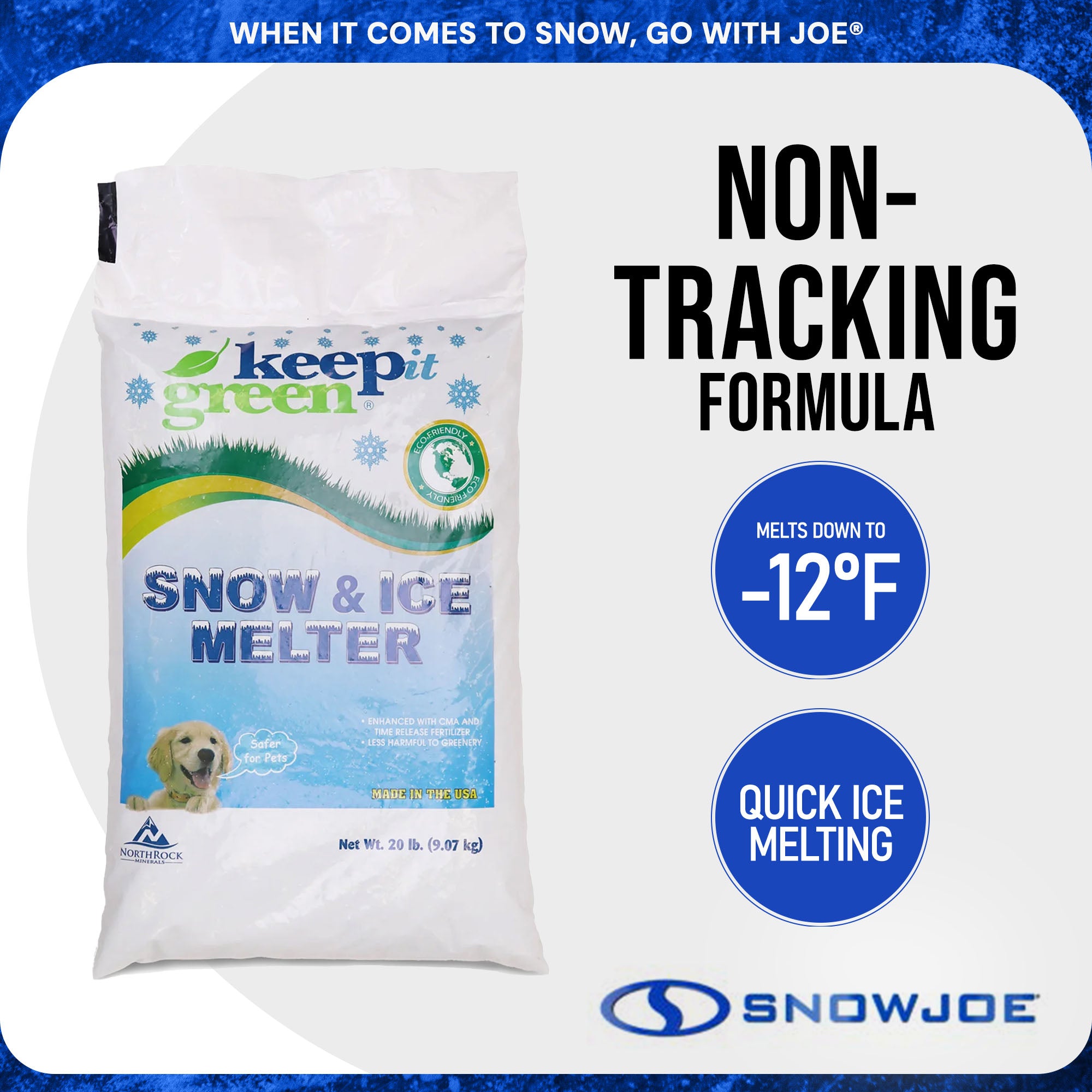 Snow Joe Keep It Green Pet Friendly Snow Melt Salt Pellets, 20 lbs, AZ-KIG-20 - VMInnovations