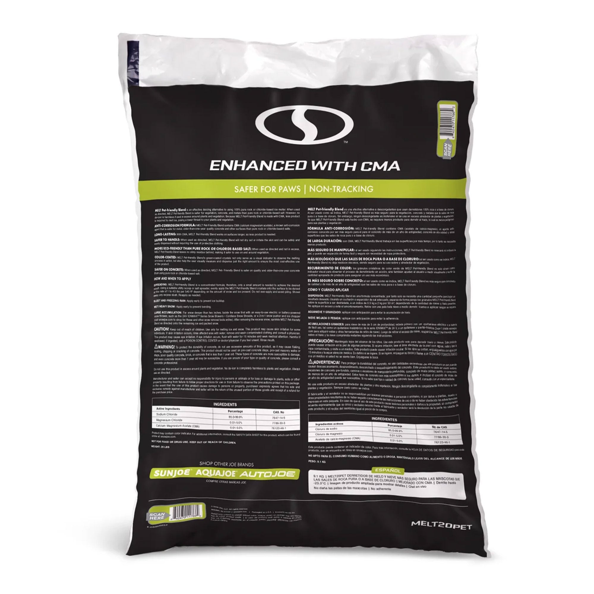 Snow Joe 3 Pack Pet-Safer Ice Melt Blend, Safe for Concrete/Sidewalks, 20 lb - VMInnovations
