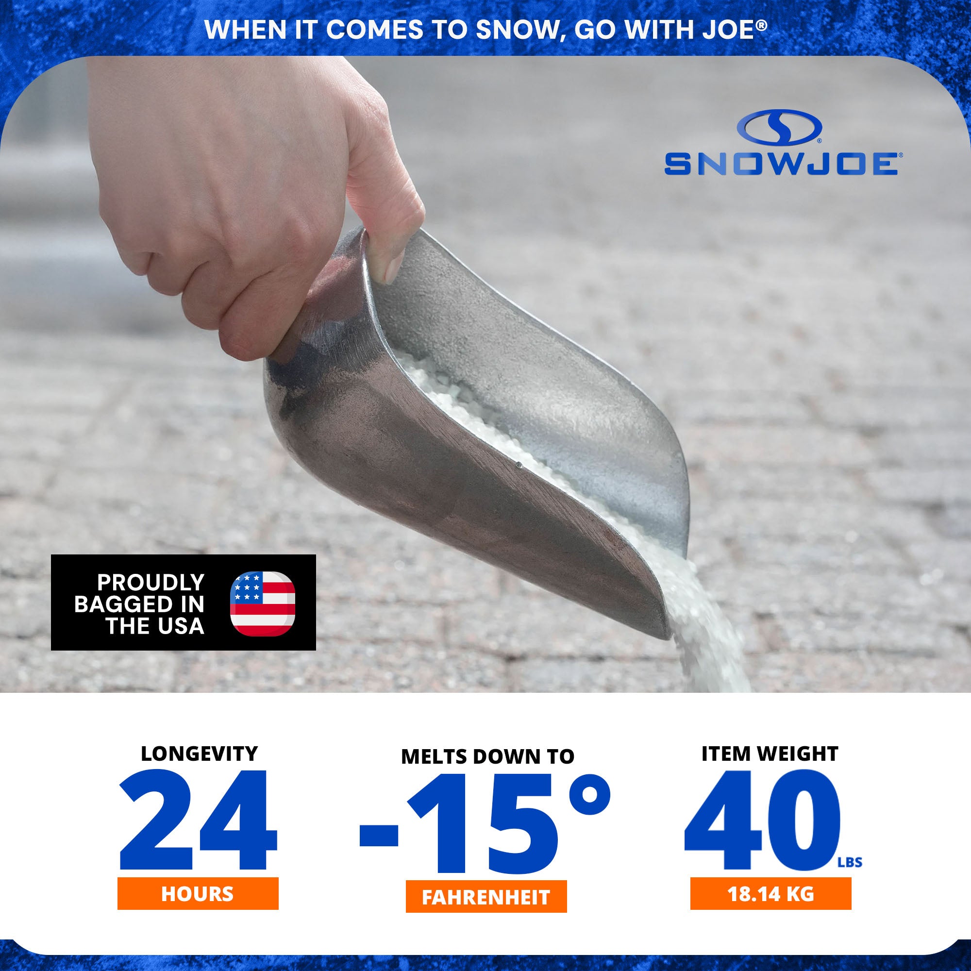 Snow Joe 95 Pack Calcium Chloride Deicer & Snow Removal, 40 Pound Bag, MELT40ESB