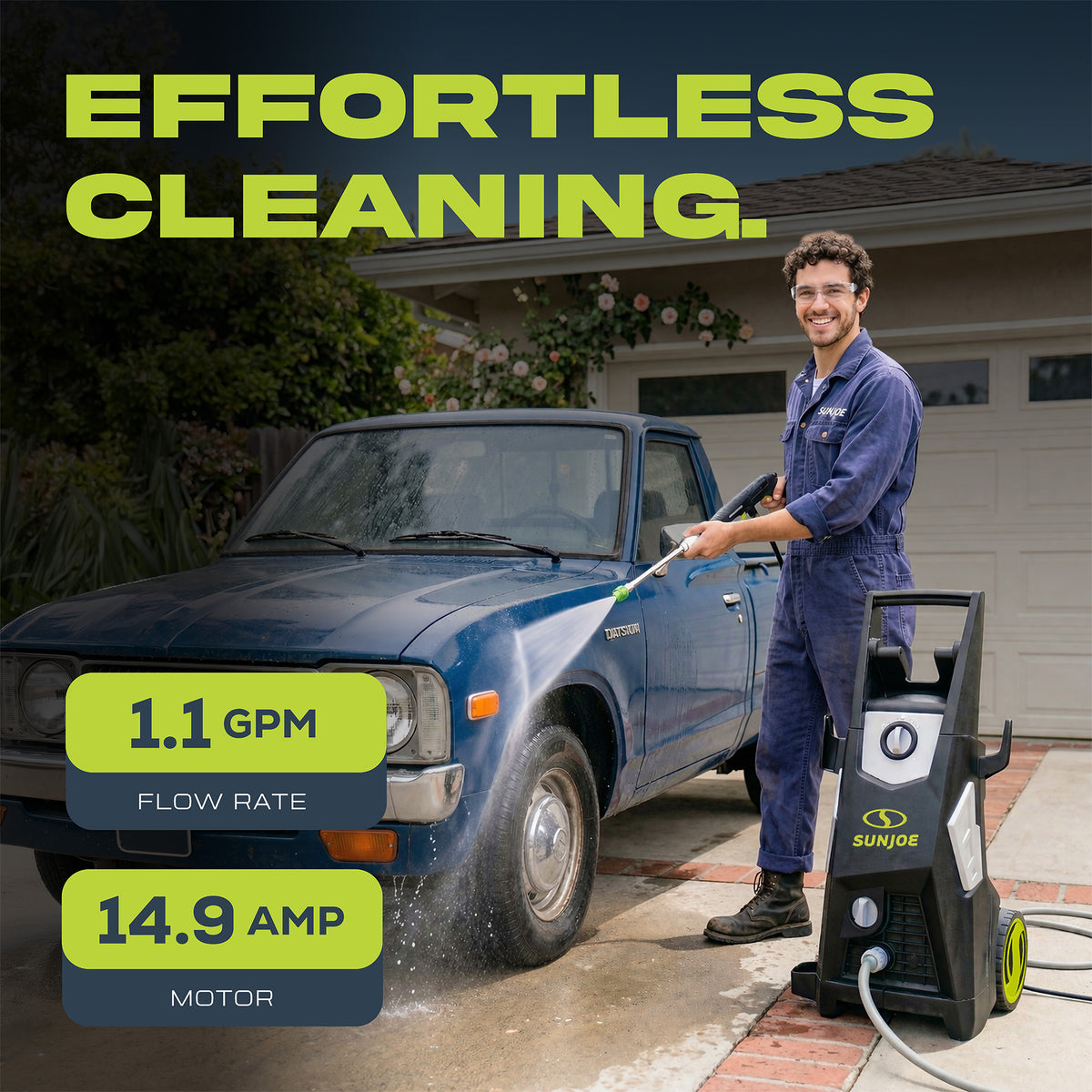 Sun Joe Electric Pressure Washer, Power Washer w/Wheels, SPX3500, PWMA Certified