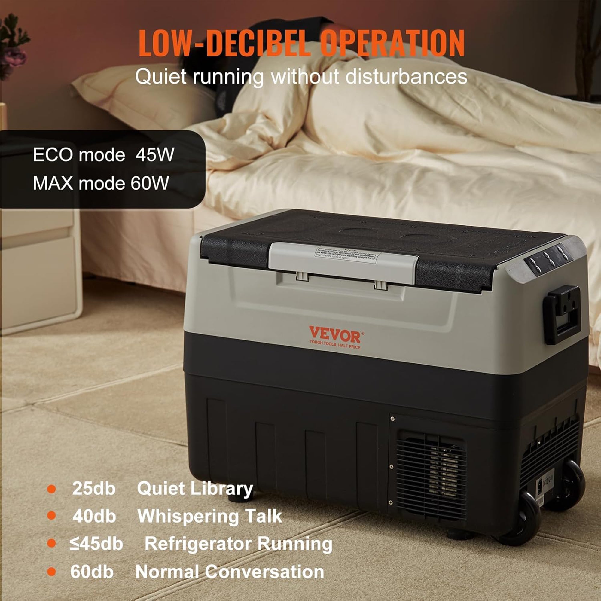 VEVOR 58Qt Dual Zone Car Refrigerator Fridge, Portable Freezer for RV, Travel - VMInnovations