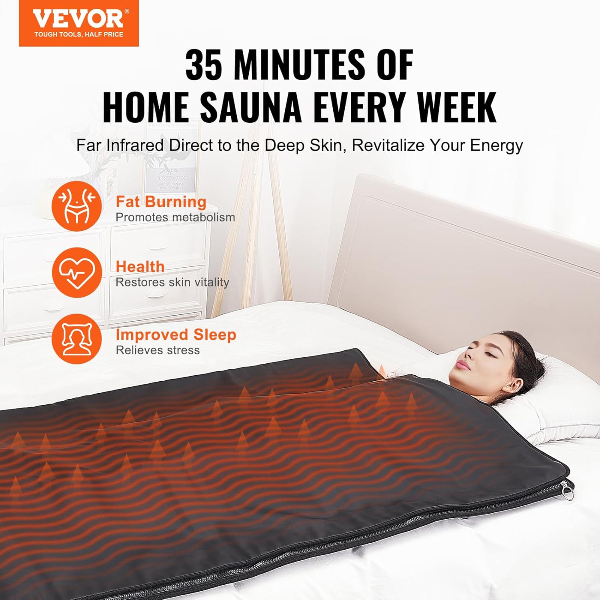 VEVOR Infrared Carbon Heating Sauna Blanket for Detox & Relaxation (Open Box) - VMInnovations