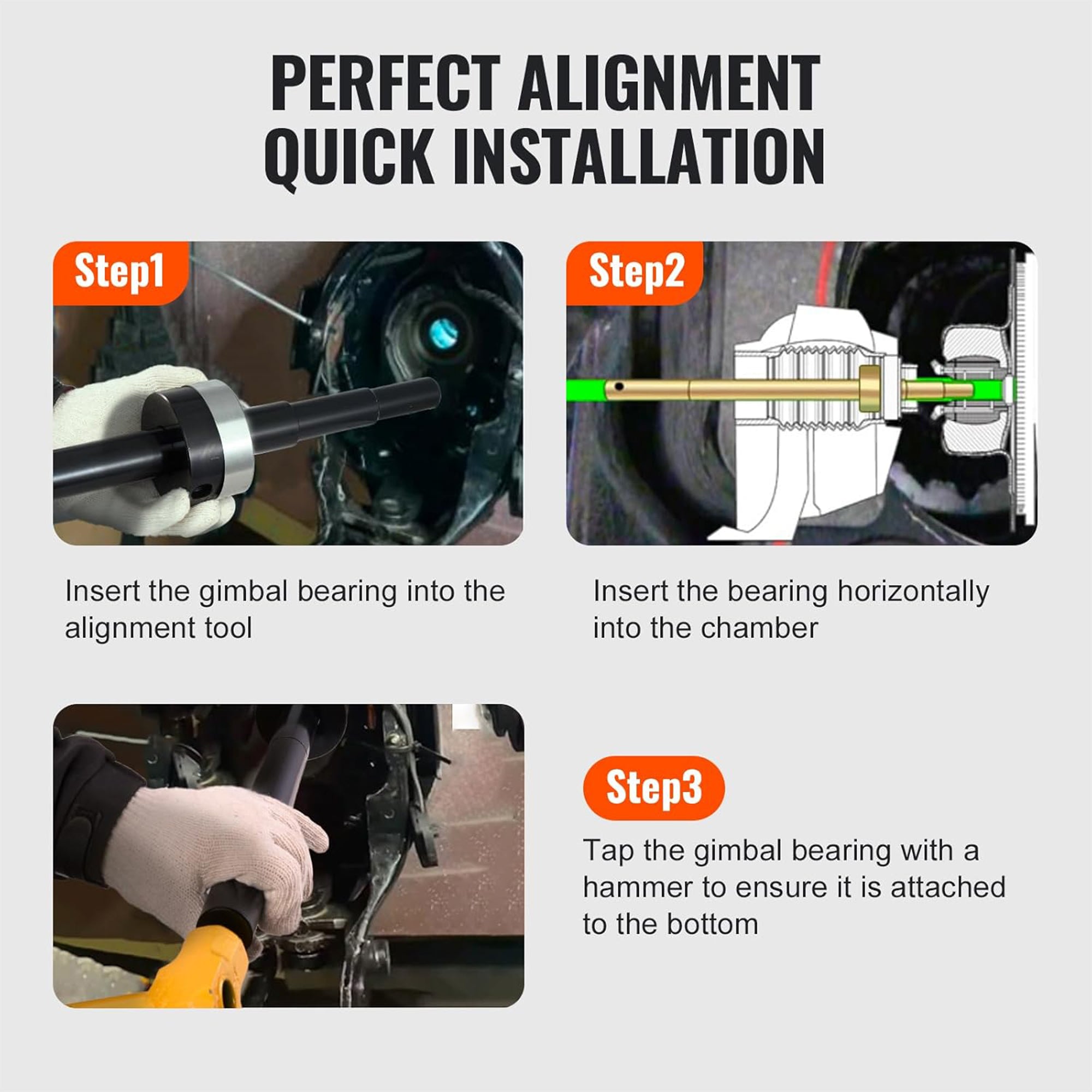Vevor Gimbal Bearing Alignment Tool Kit, Universal Puller Set for Marine Engines - VMInnovations