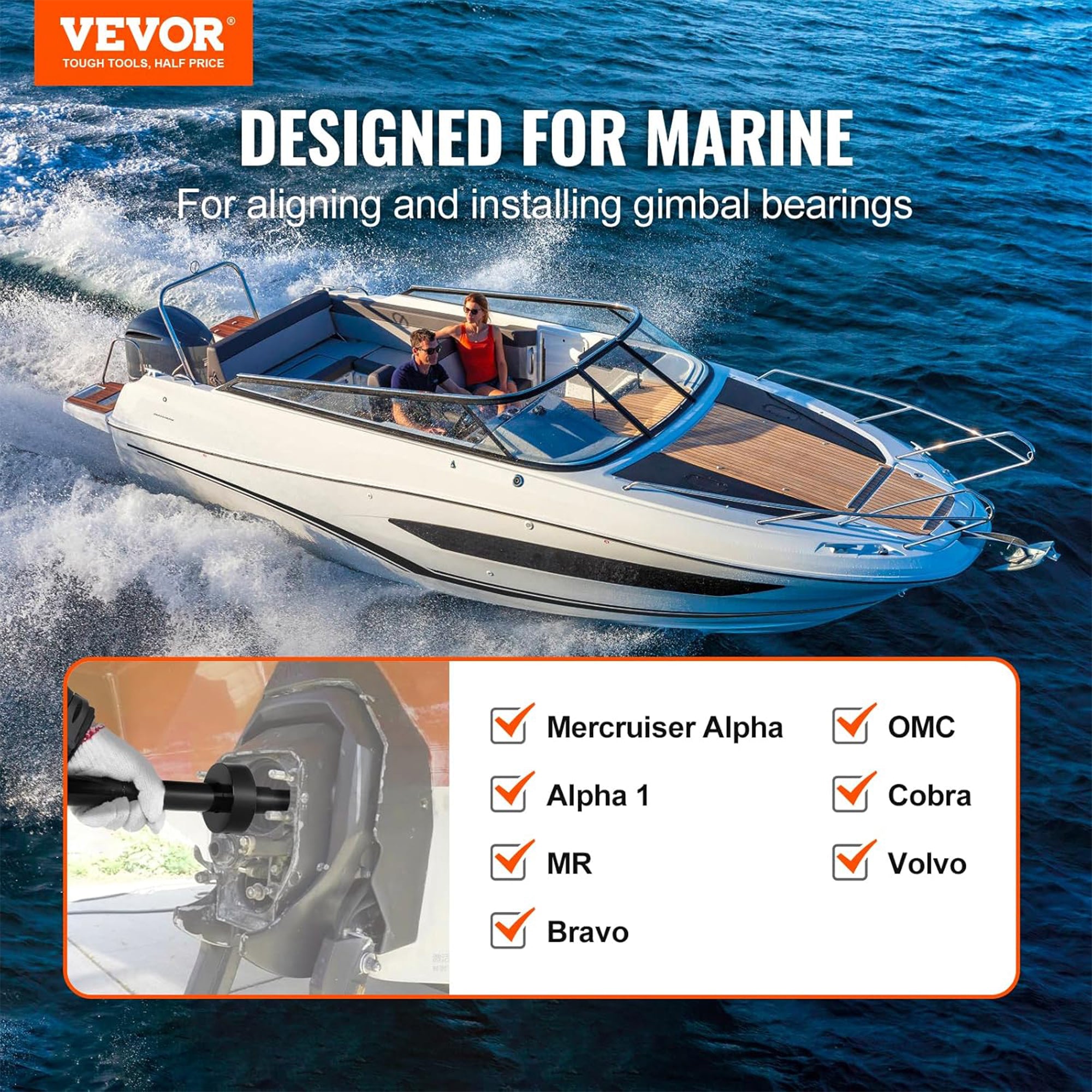 Vevor Gimbal Bearing Alignment Tool Kit, Universal Puller Set for Marine Engines - VMInnovations