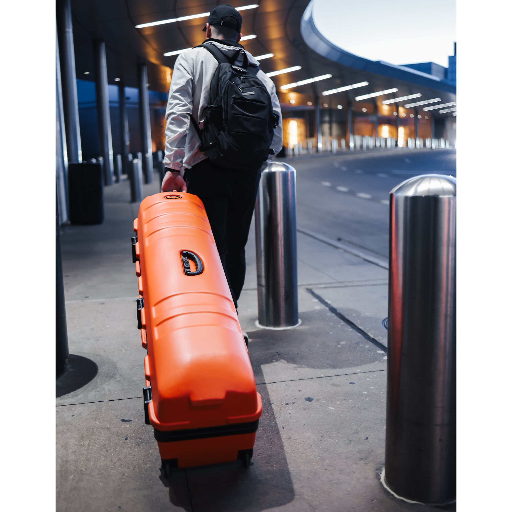 SKB Cases ATA Staff Pro XL Hard Plastic Storage Cart Golf Travel Case, Orange