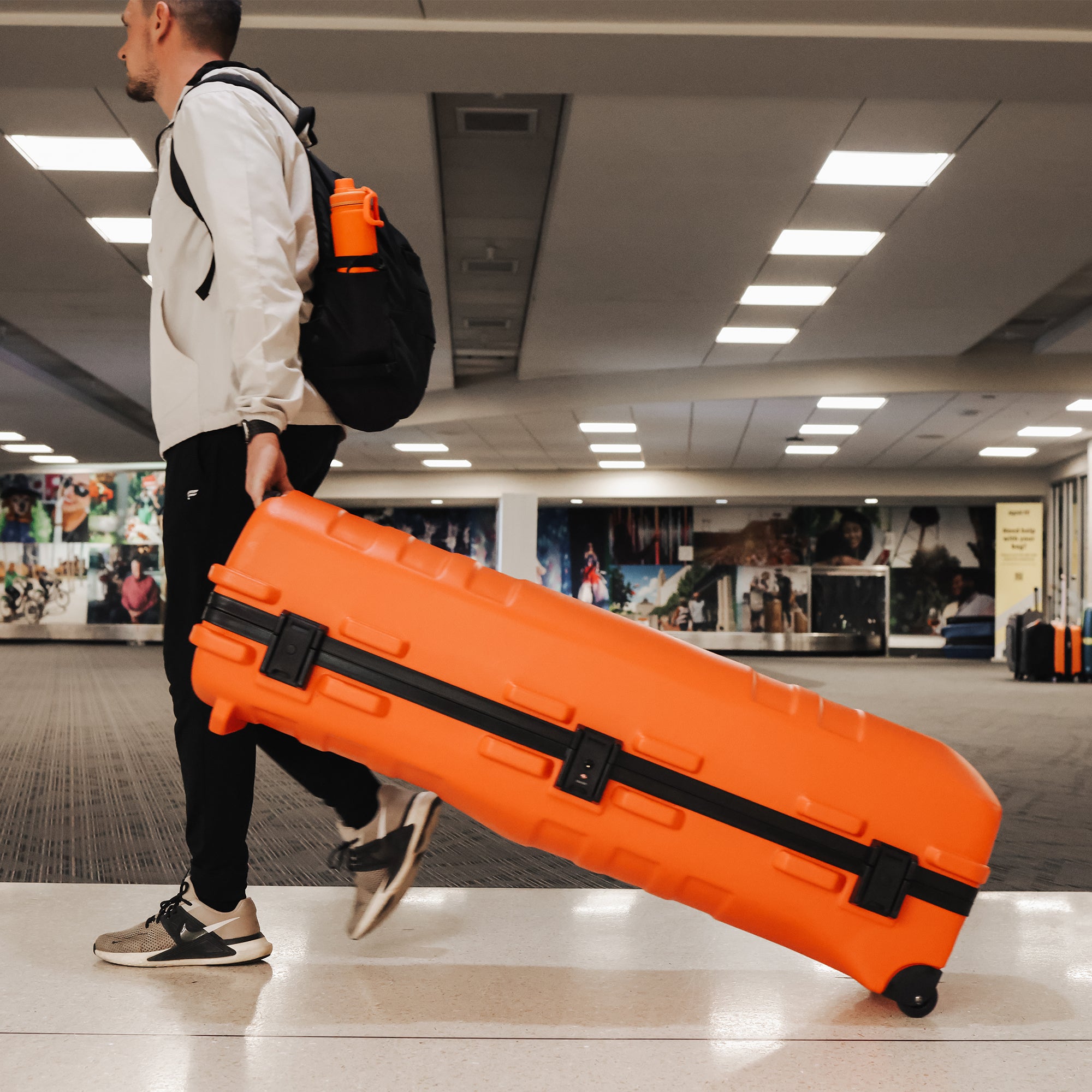 SKB Cases ATA Staff Pro XL Hard Plastic Storage Cart Golf Travel Case, Orange