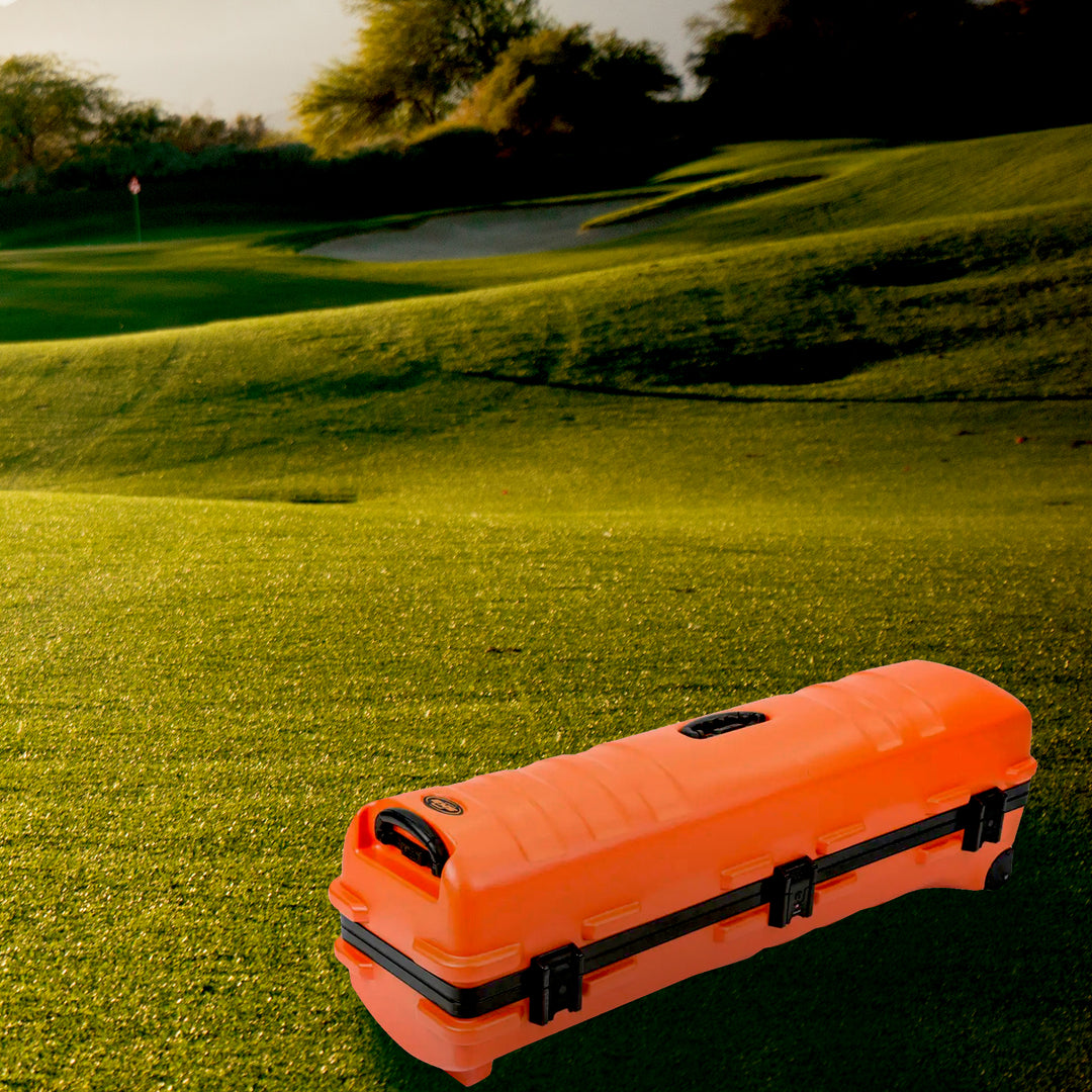 SKB Cases ATA Staff Pro XL Hard Plastic Storage Cart Golf Travel Case, Orange - VMInnovations