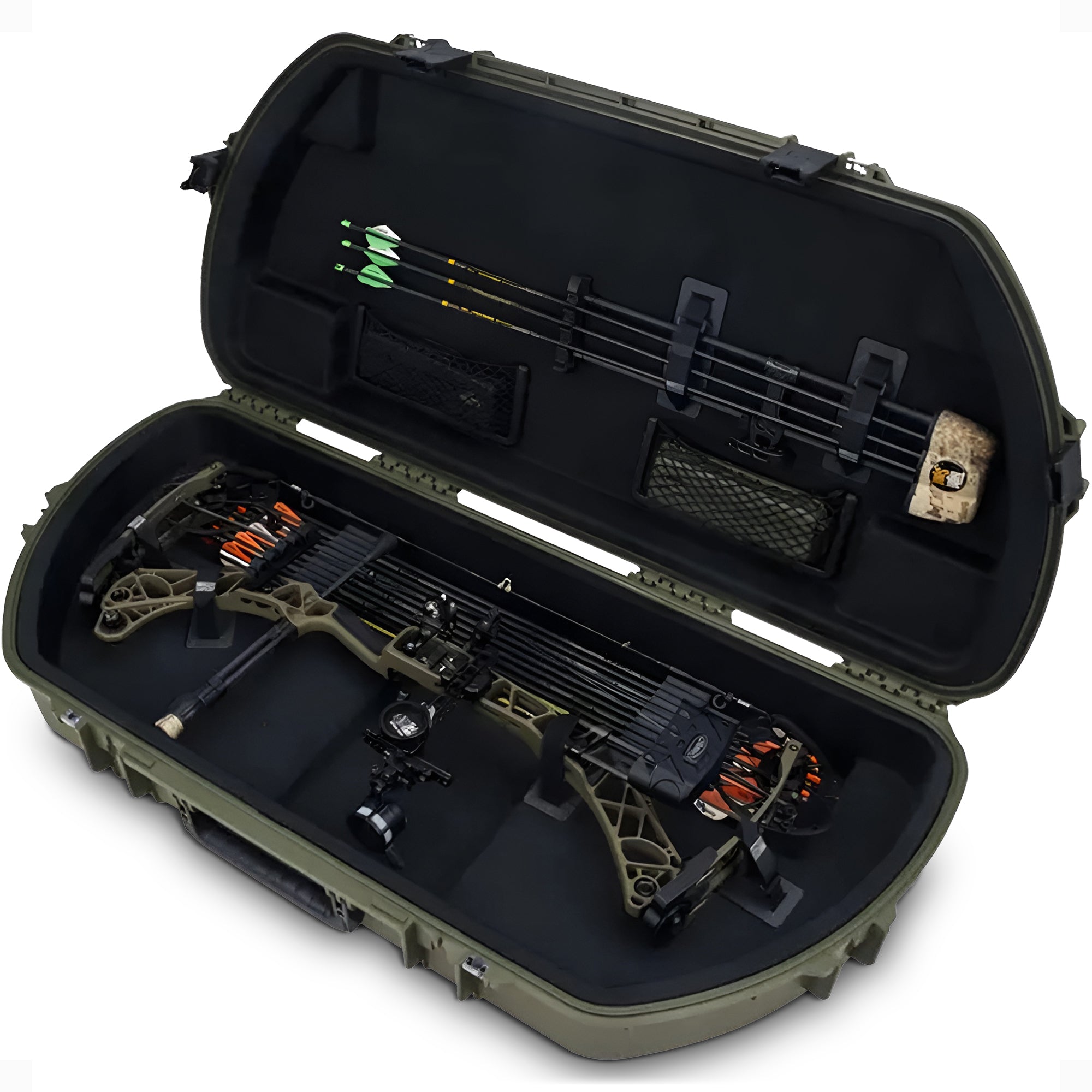 SKB Hard Protective Storage Case, Archery Bow & Arrow iSeries Shaped Case, Green - VMInnovations