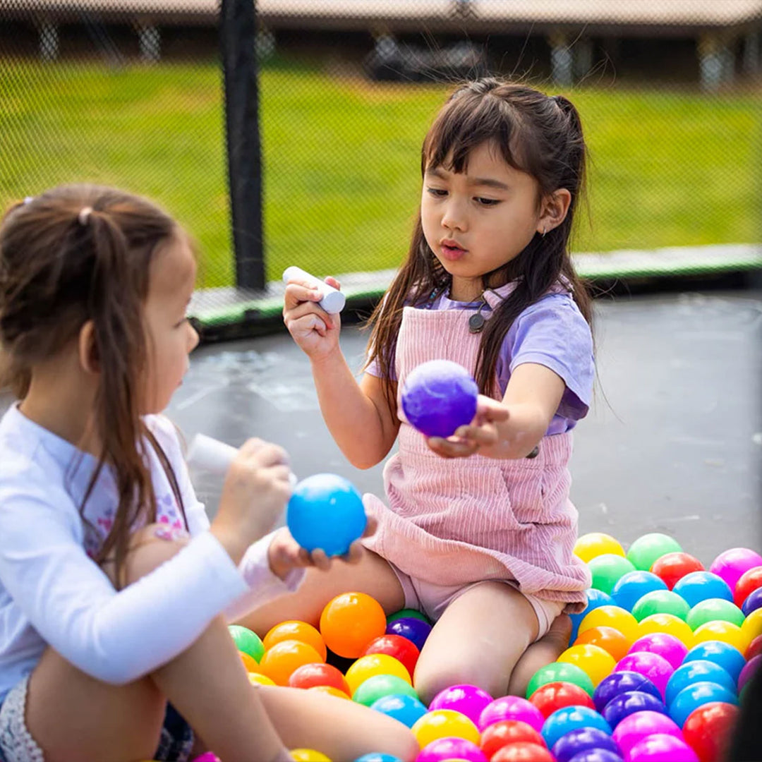 JumpFlex HERO 10' Trampoline for Kids Outdoor Play Equipment with Net and Ladder - VMInnovations