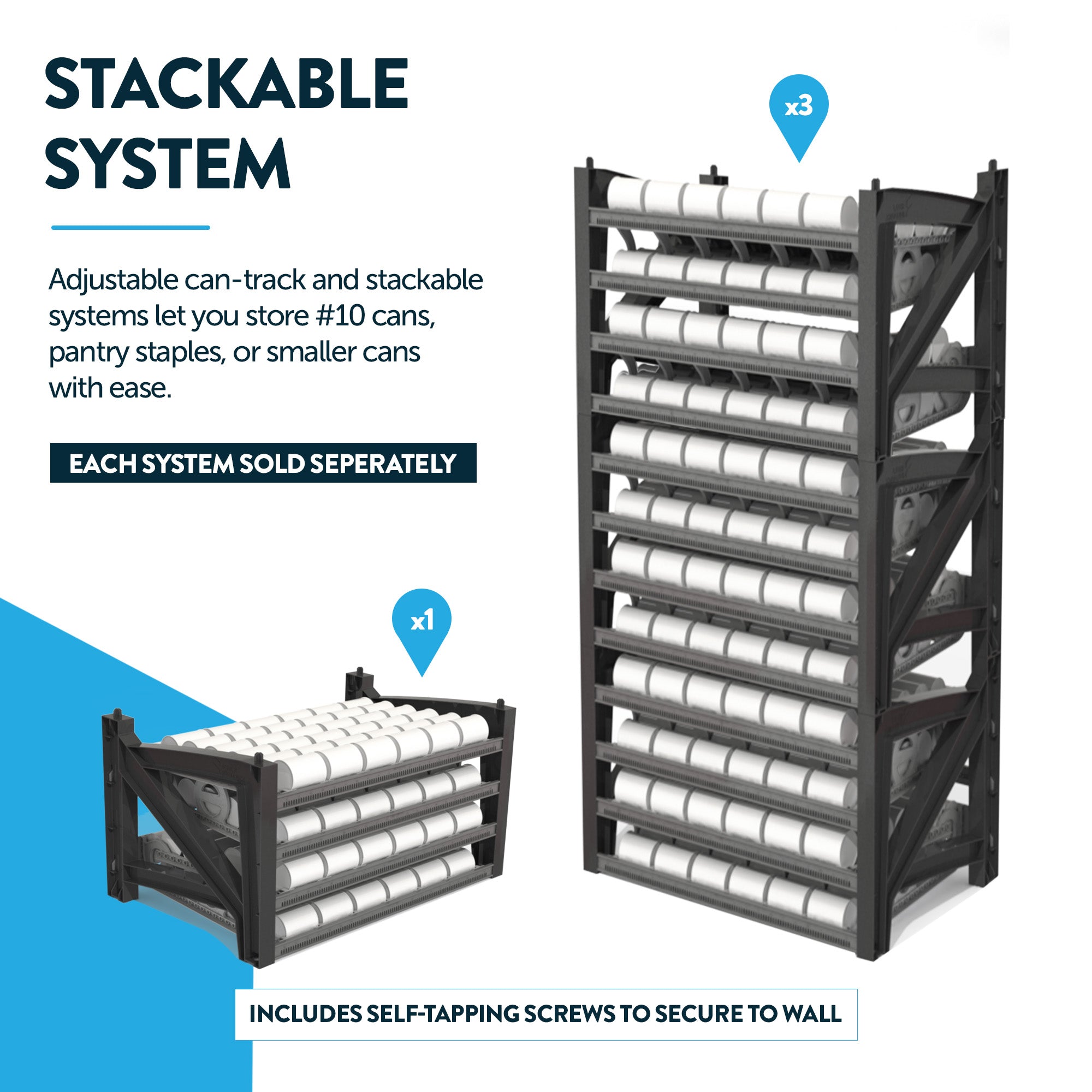 Shelf Reliance Cansolidator Max 156 Soup & Small Canned Storage, USA Made,2 Pack - VMInnovations