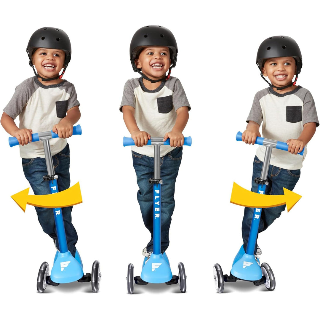 Radio Flyer Kids Toddler Flyer Glider Jr. Ride On Toy w/ Light Up Wheels, Blue - VMInnovations