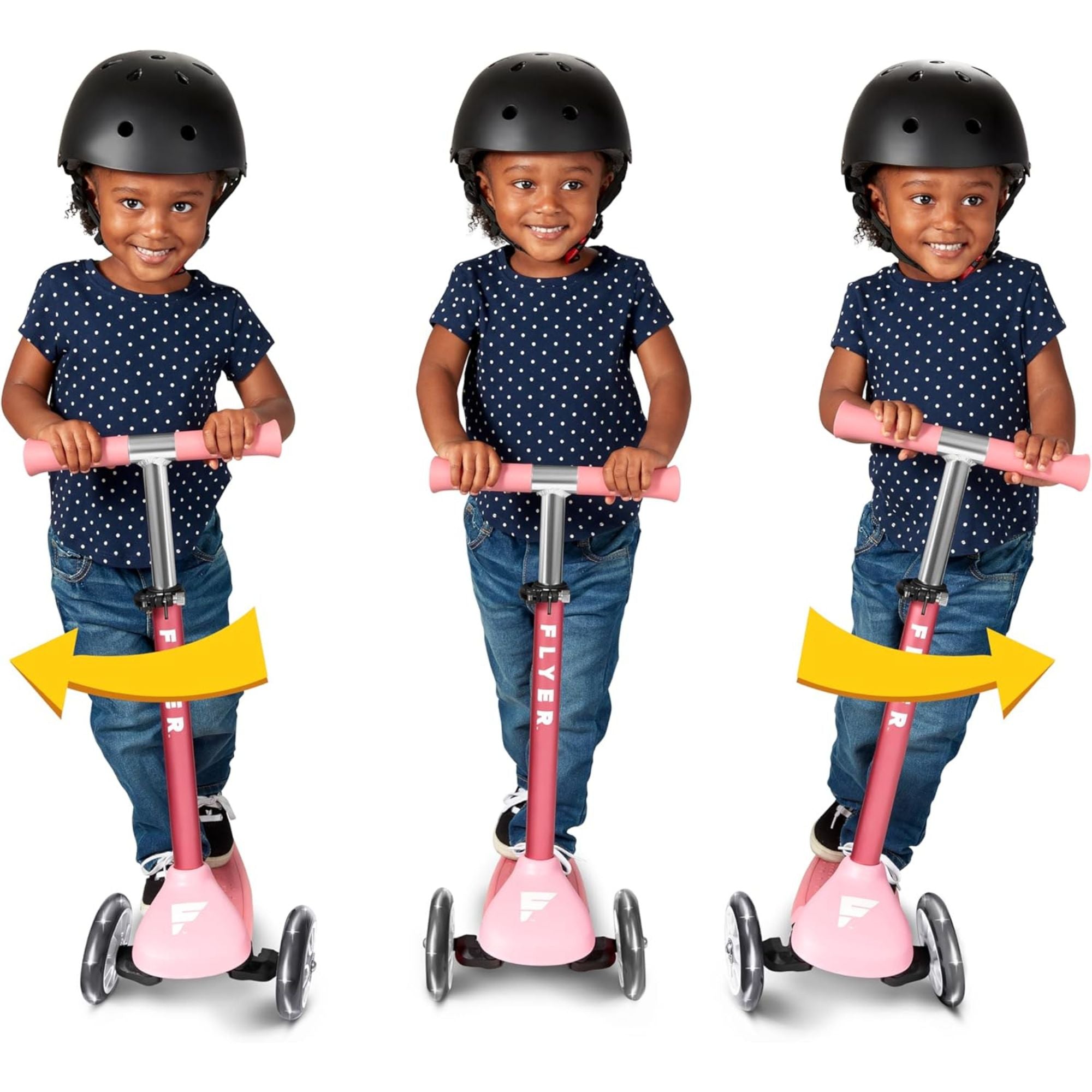 Radio Flyer Kids Toddler Flyer Glider Jr. Ride On Toy w/ Light Up Wheels, Pink - VMInnovations