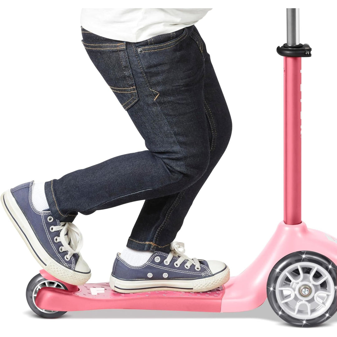 Radio Flyer Kids Toddler Flyer Glider Jr. Ride On Toy w/ Light Up Wheels, Pink - VMInnovations