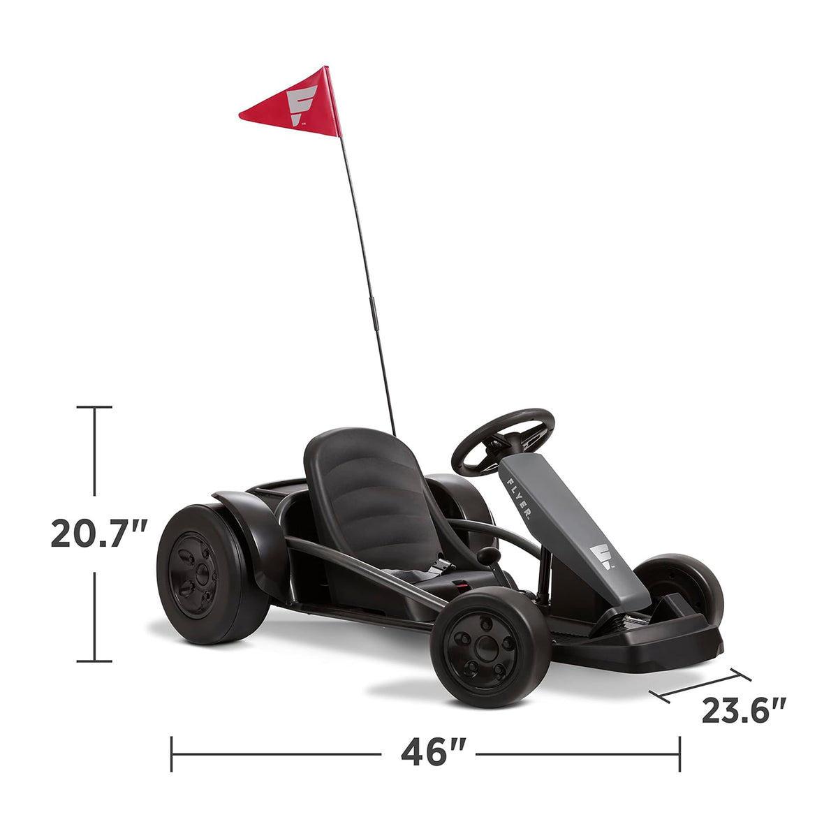 Radio Flyer 36V Battery-Powered Kids Electric Go-Kart, Grey (Open Box) - VMInnovations