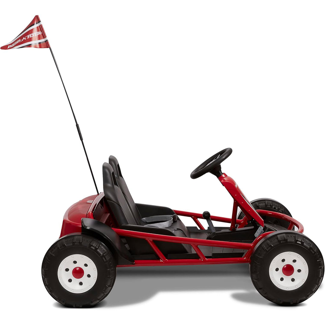 Radio Flyer Ultimate 24 Volt Electric Go-Kart for Kids Ages 3-8, 2-Seater, Red - VMInnovations