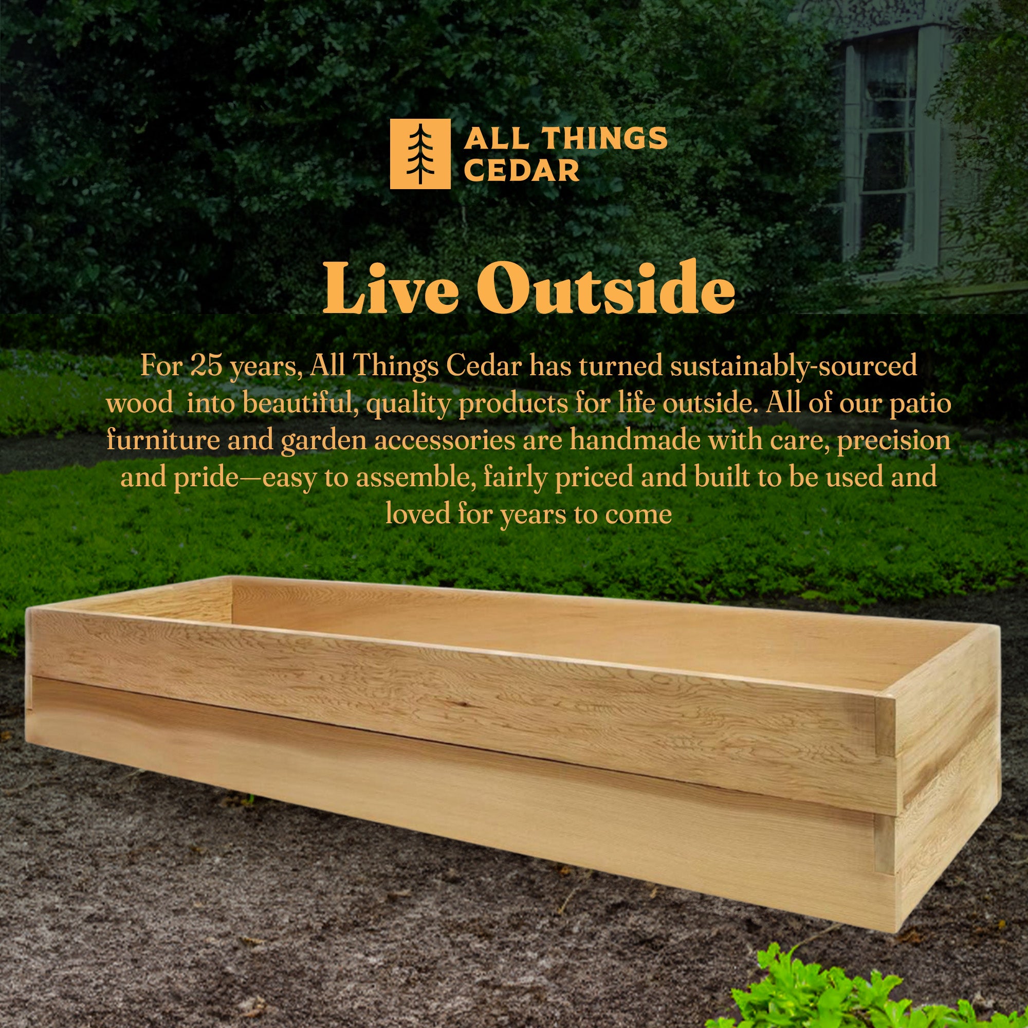 All Things Cedar 6x2 Ft Elevated Garden Box with Stackable and Expandable Design - VMInnovations