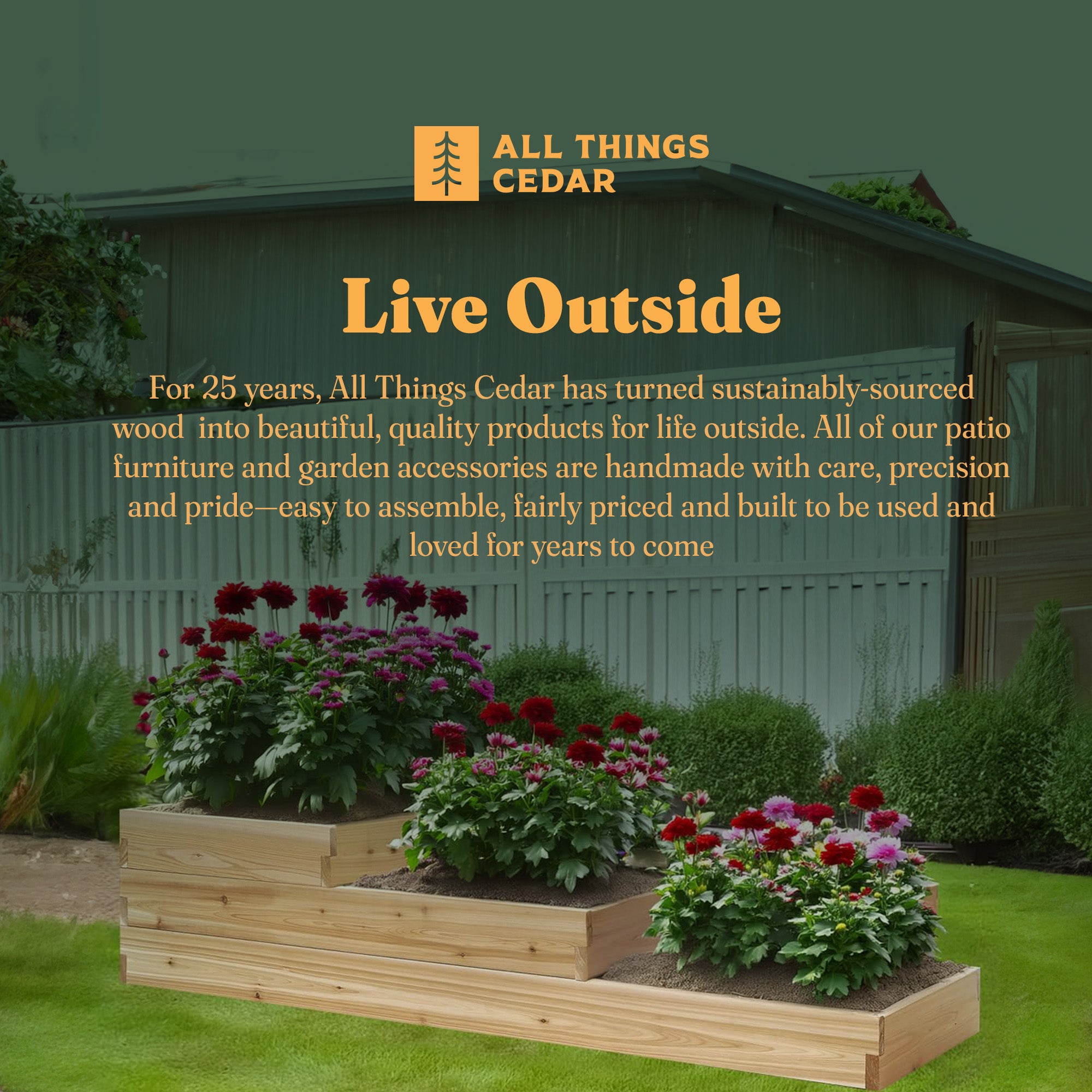 All Things Cedar 3-Tier Raised Garden Planter Bed Box, Western Red Cedar Build - VMInnovations