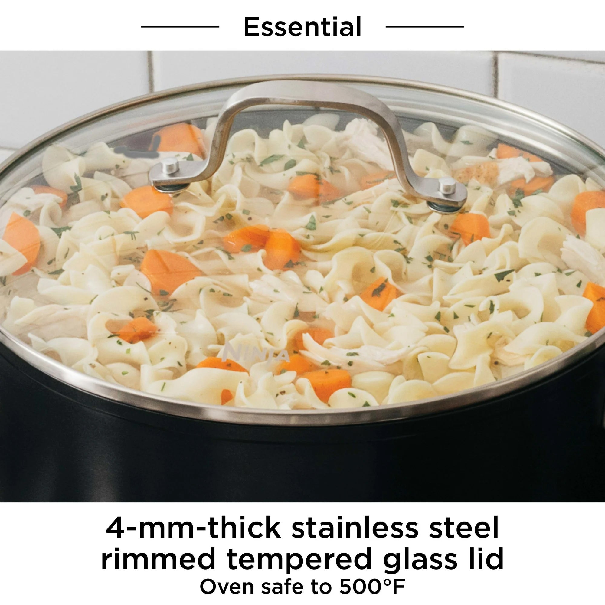 Ninja Foodi 2.5 Qt Saucepan w/ Glass Lid, Nonstick, Oven Safe, Black (Open Box) - VMInnovations