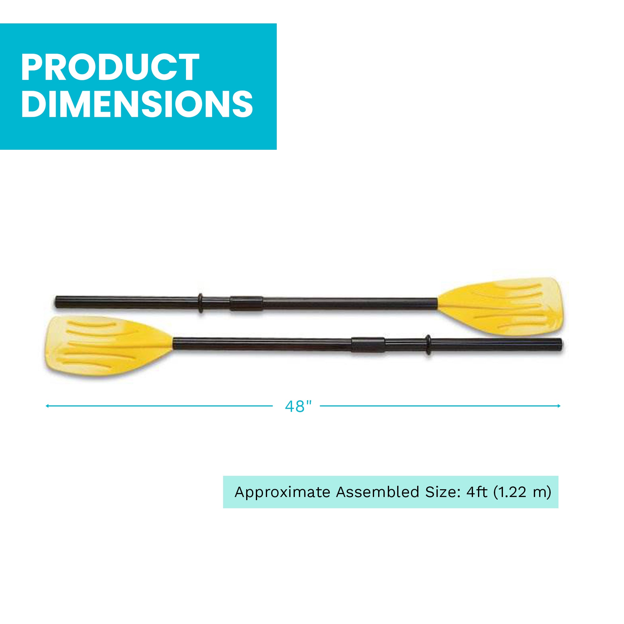 Intex Set of 48" Paddles Plastic Ribbed French Oars for Inflatable Boat (Pair) - VMInnovations
